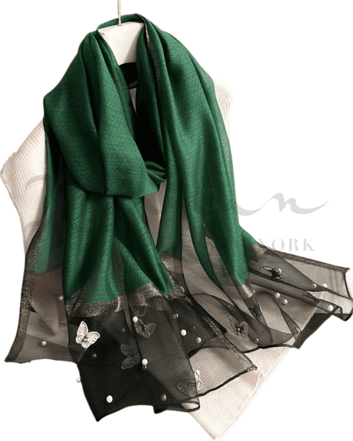 Butterfly Embroidery Beads Party Hijab