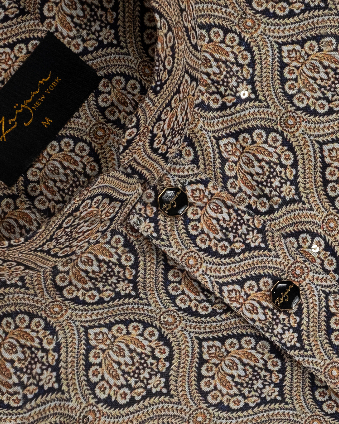 Premium Print Panjabi | Brown & Blue
