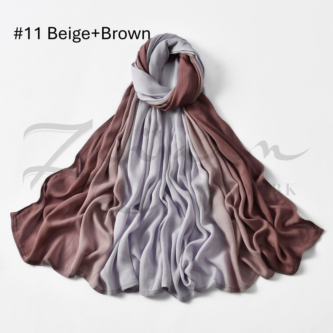 Two Tone Ombre Viscos Modal DBL Stch Hijab