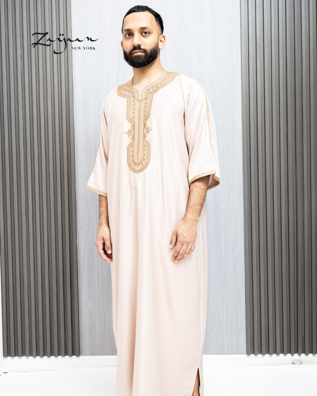 Platinum Moroccan Thobe| PEACH