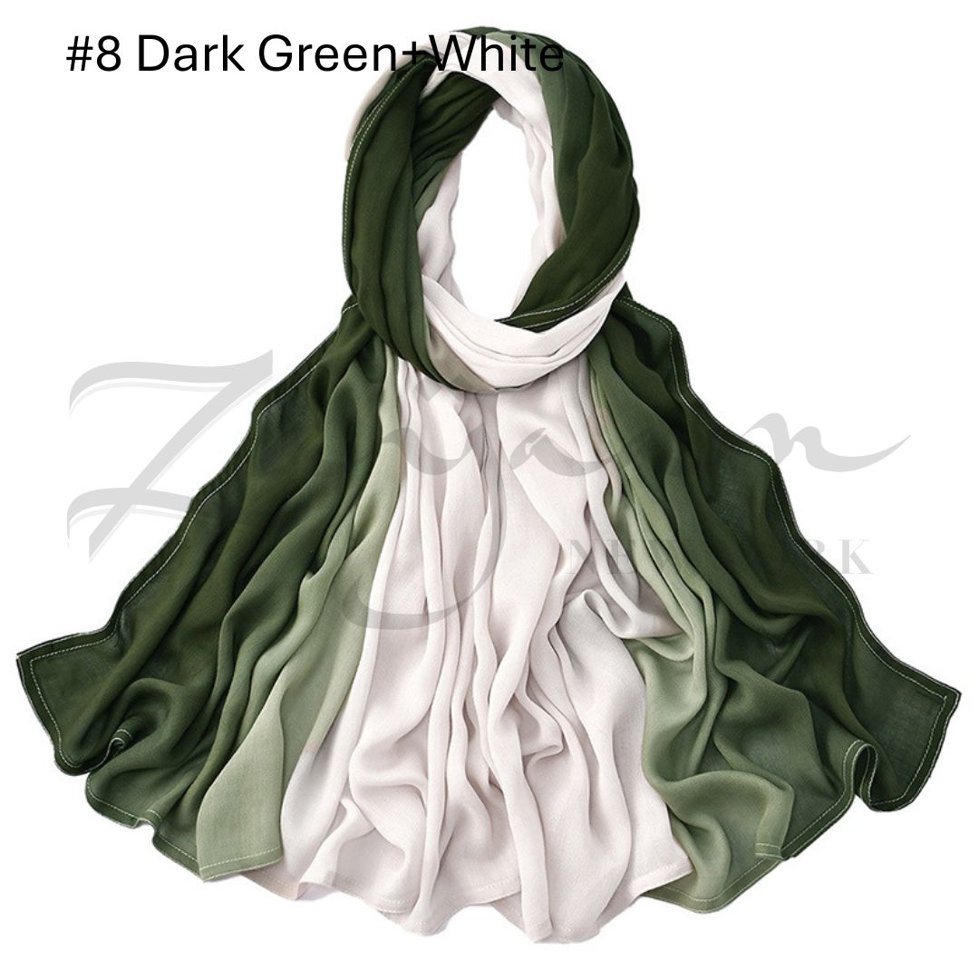 Two Tone Ombre Viscos Modal DBL Stch Hijab