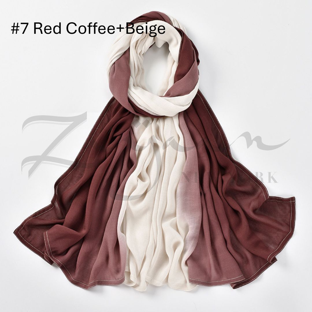 Two Tone Ombre Viscos Modal DBL Stch Hijab