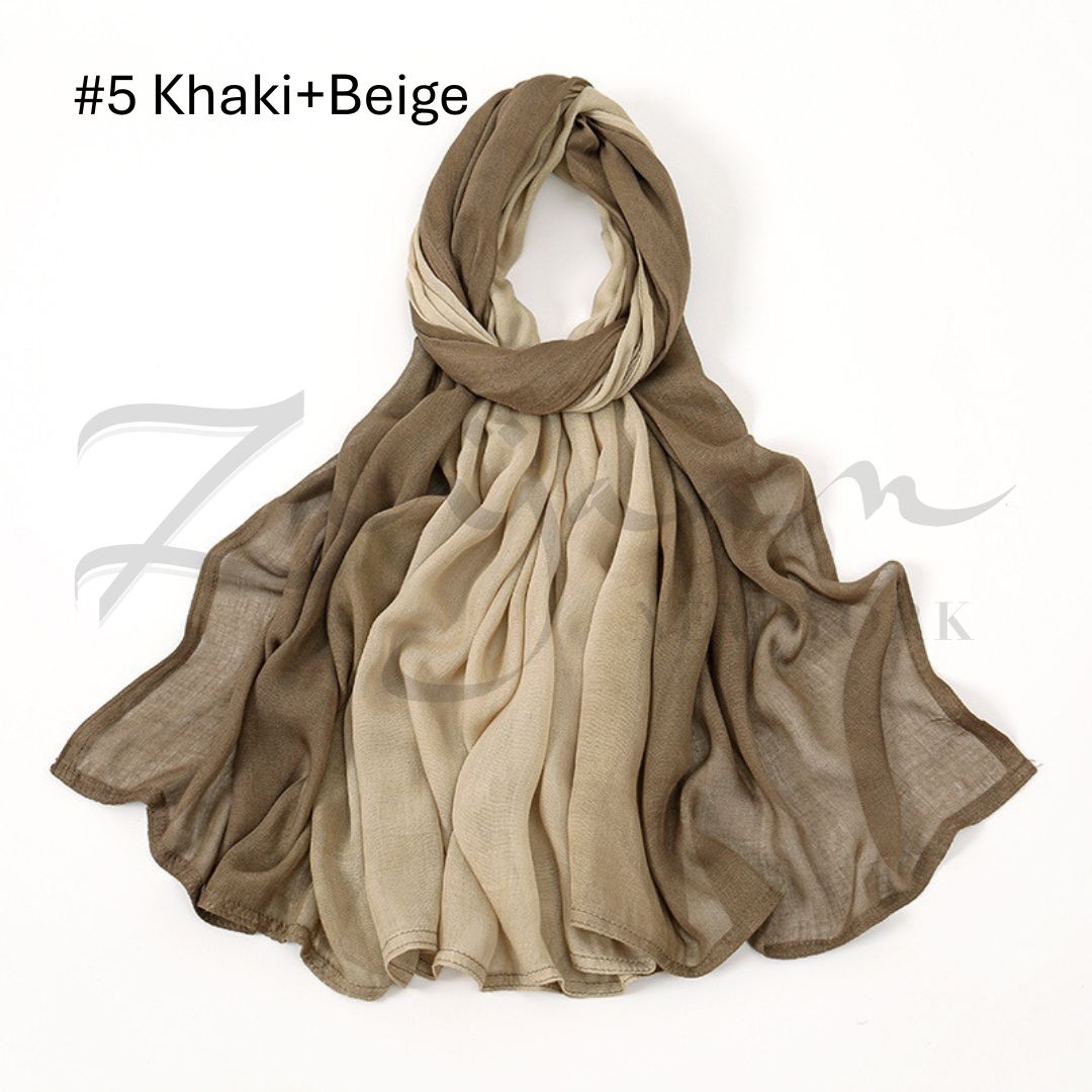 Two Tone Ombre Viscos Modal DBL Stch Hijab