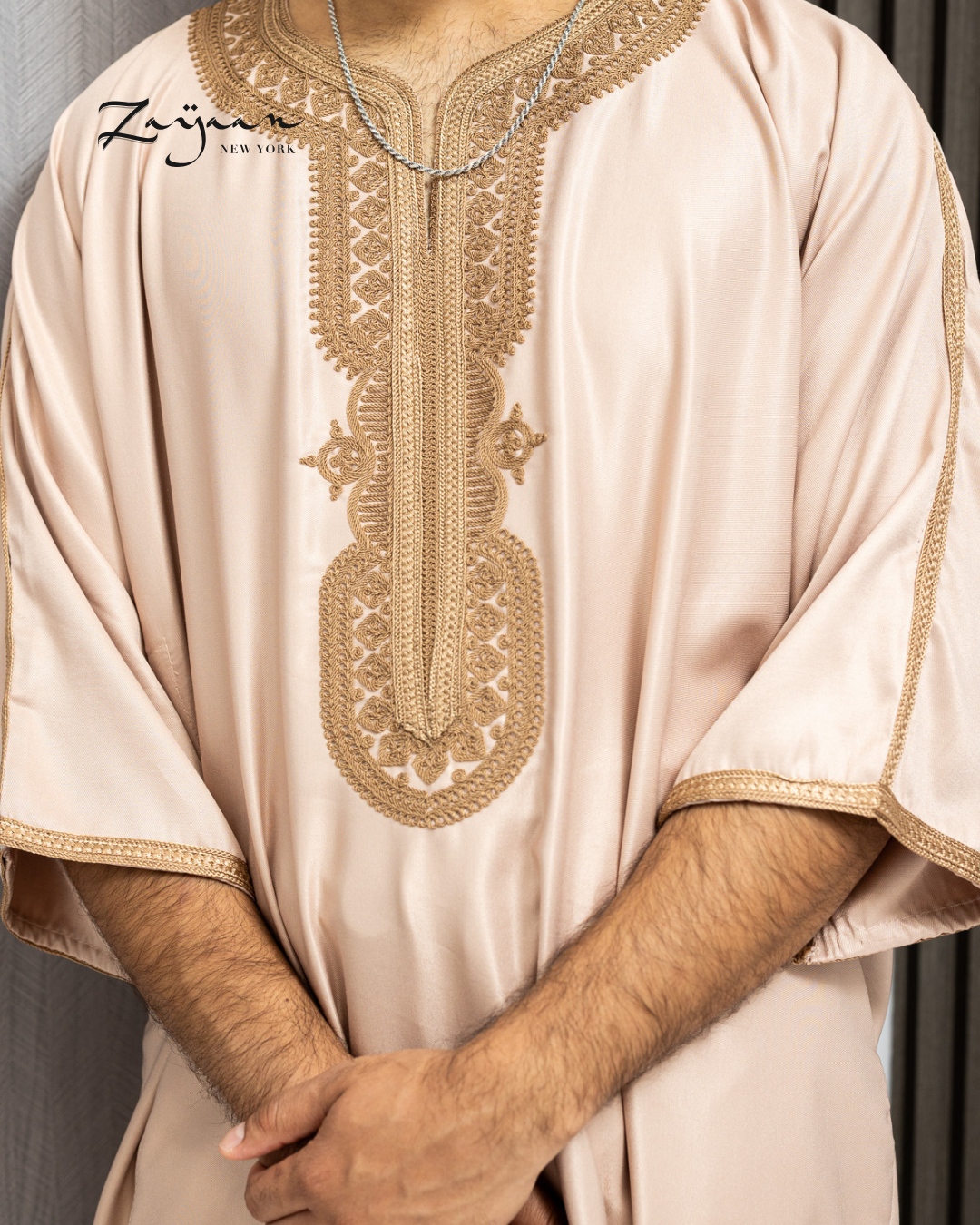 Platinum Moroccan Thobe| PEACH