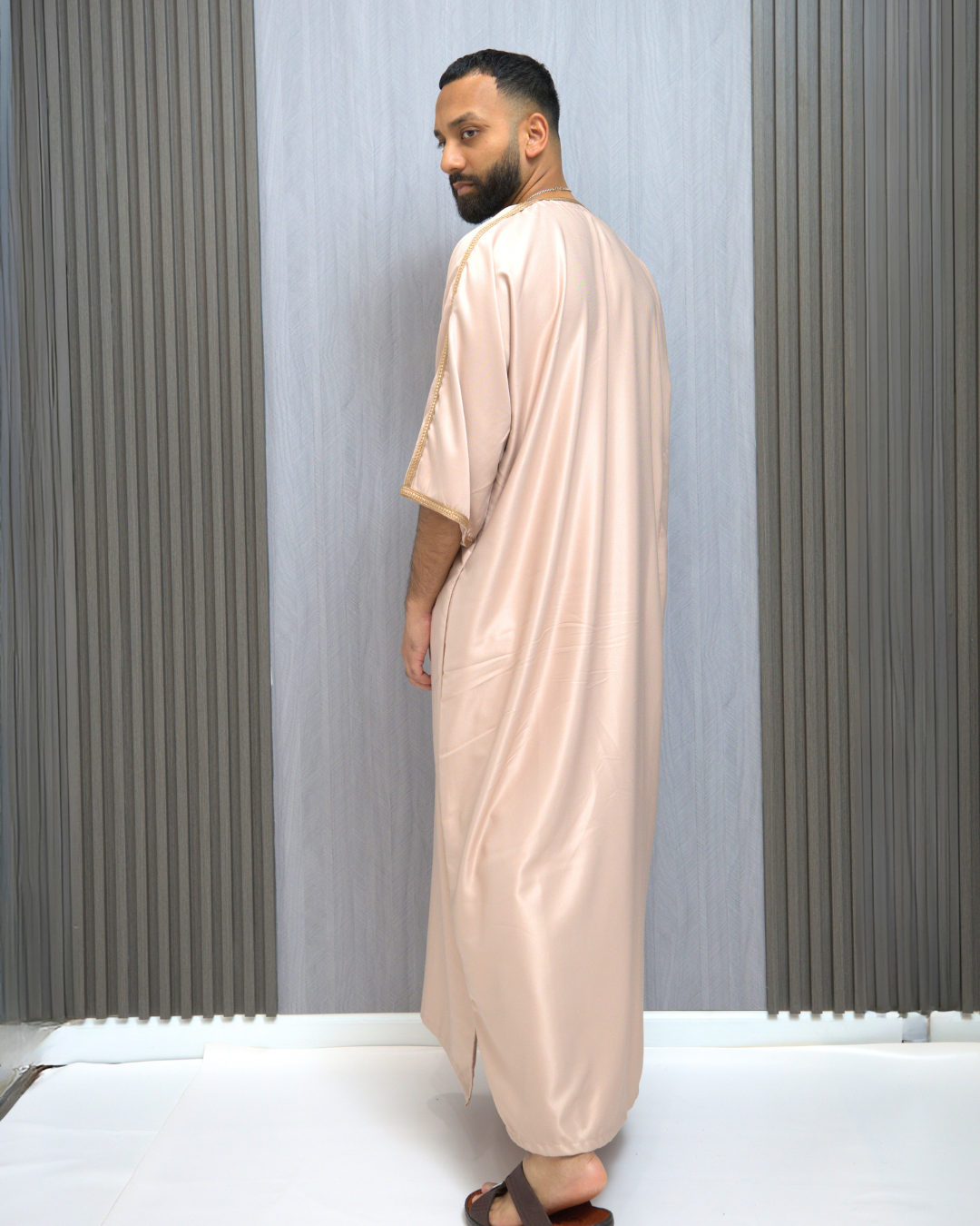 Platinum Moroccan Thobe| PEACH