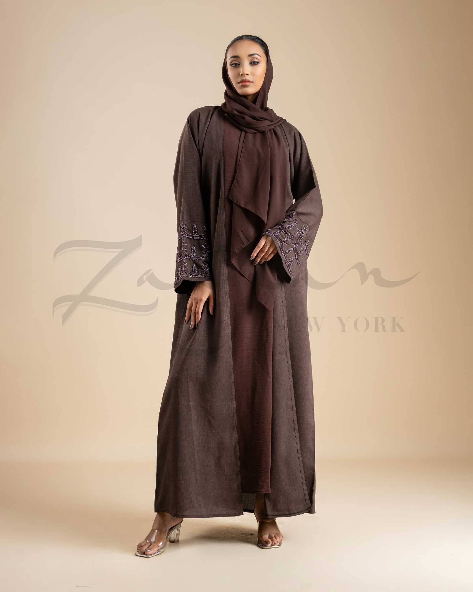 Flowy Cuff Embroidered Abaya