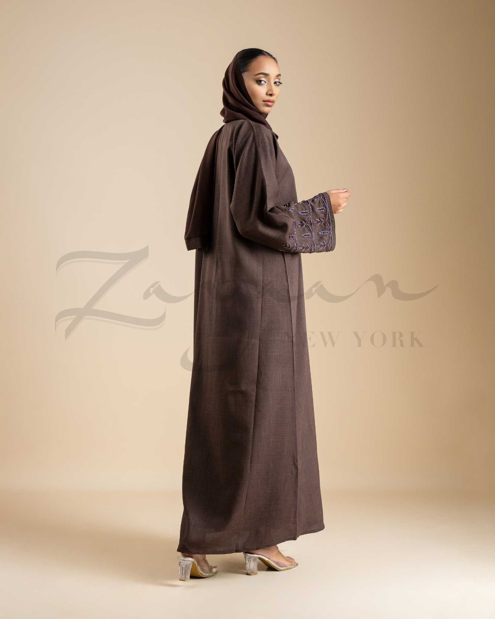 Flowy Cuff Embroidered Abaya