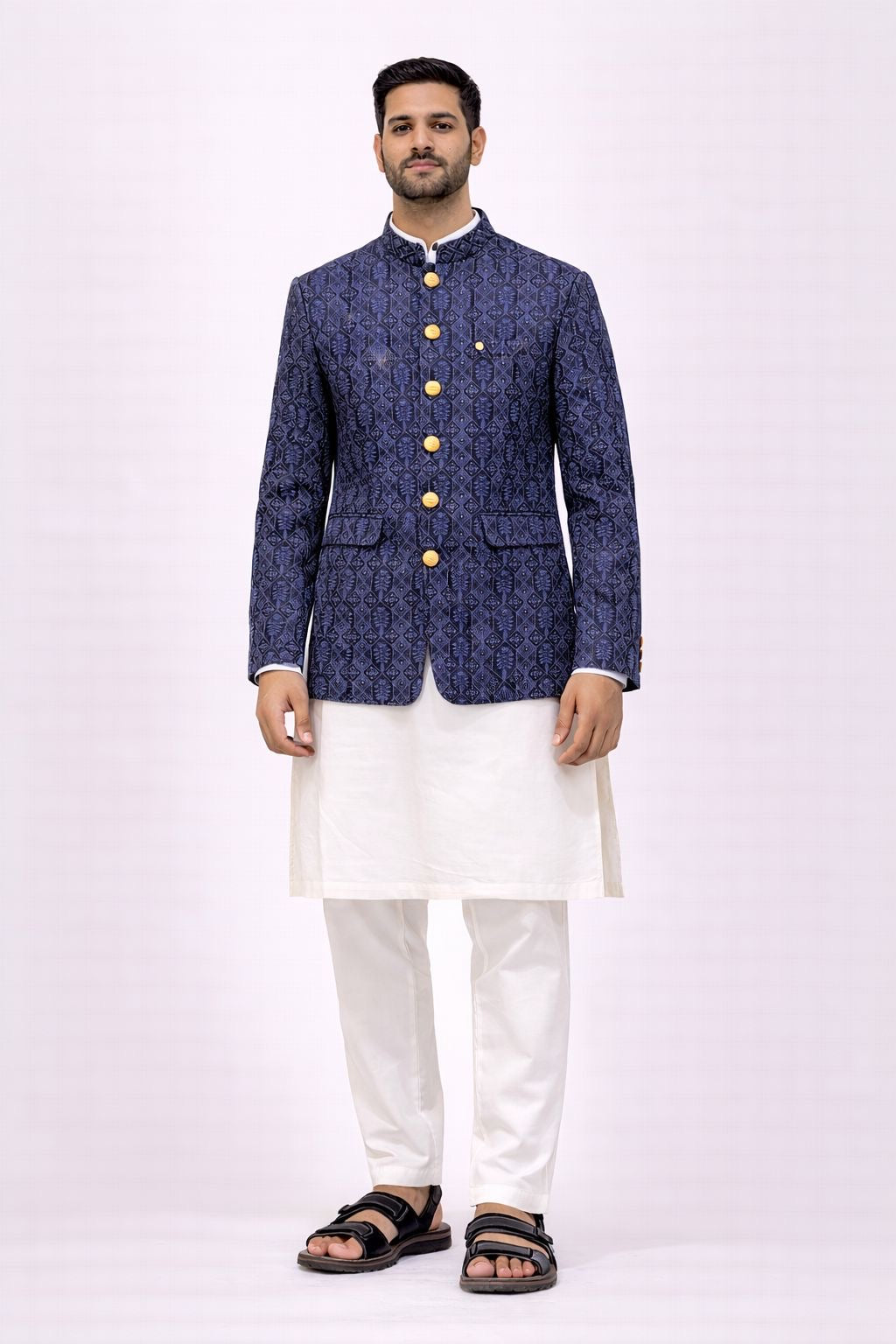 Premium Embroidered Pakistani Prince Coat| Royal Blue I Adult