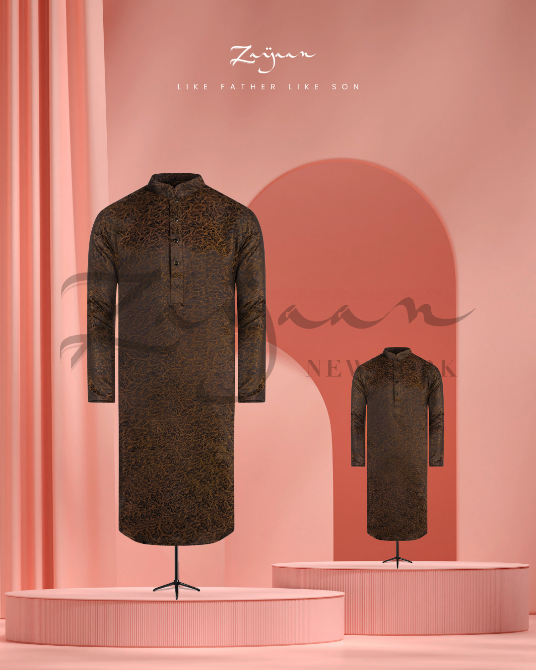 Premium Jacquard Panjabi | Brown | Son