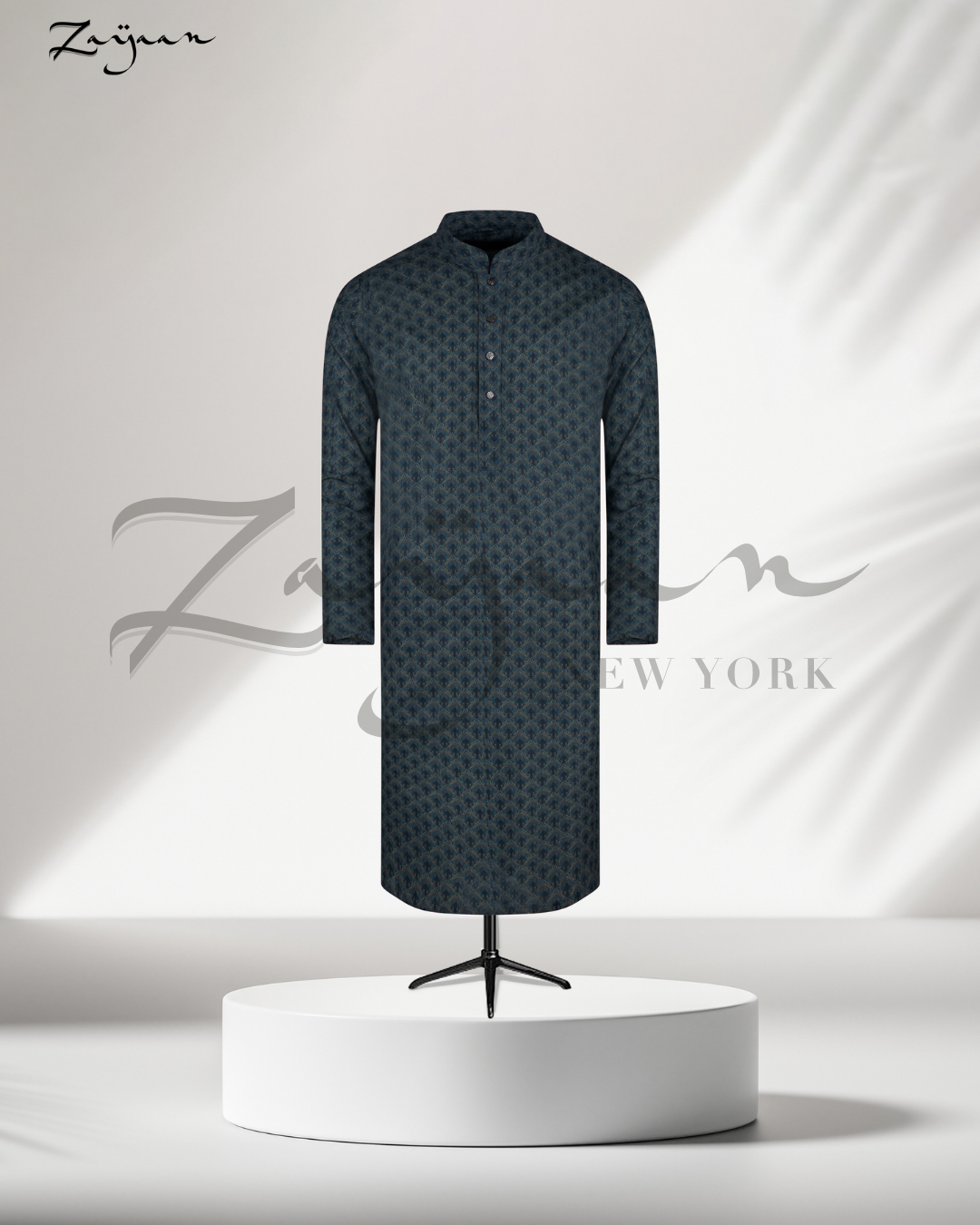 Premium Print Panjabi | Dark Blue