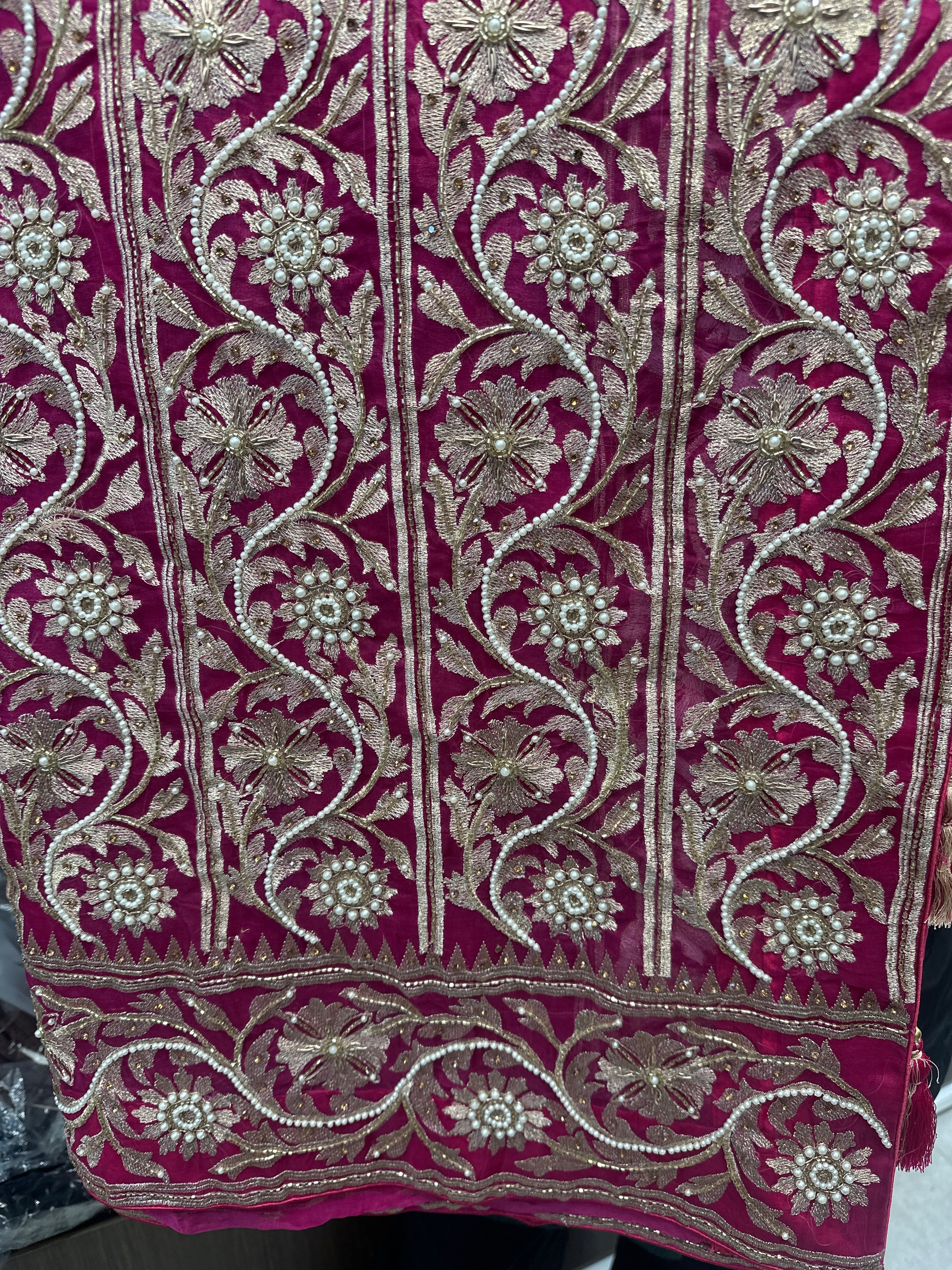 Allover Heavy Handwork on Pure Muslin