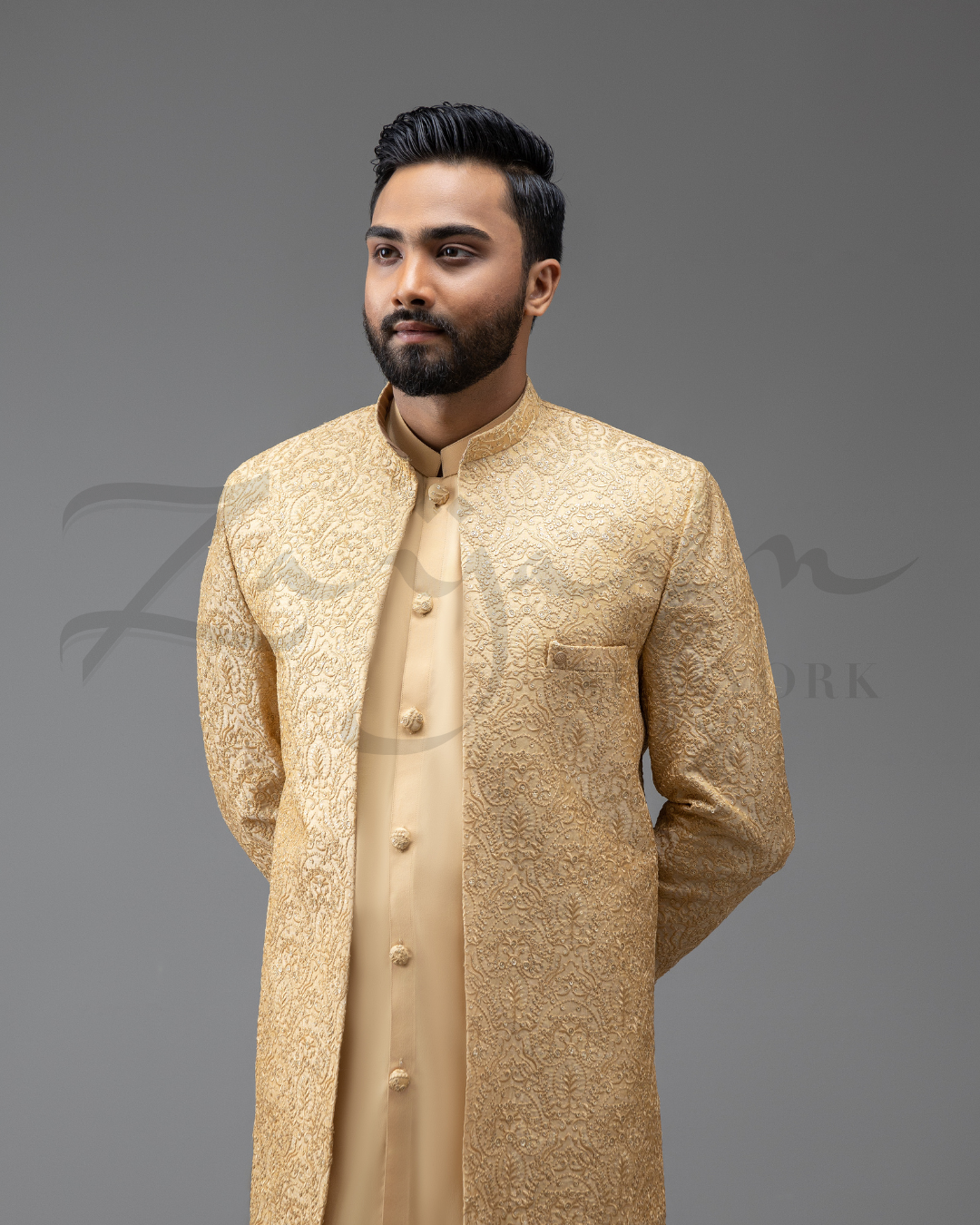 Pakistani sherwani gold | Son