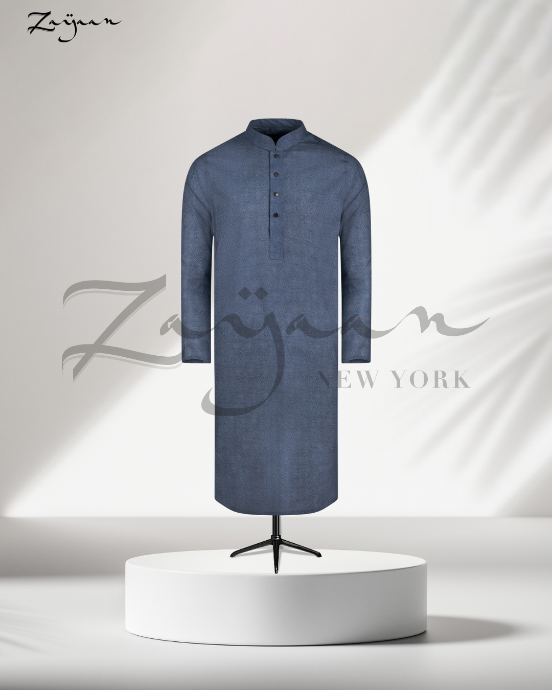 Premium Sequin Panjabi | Slate Blue