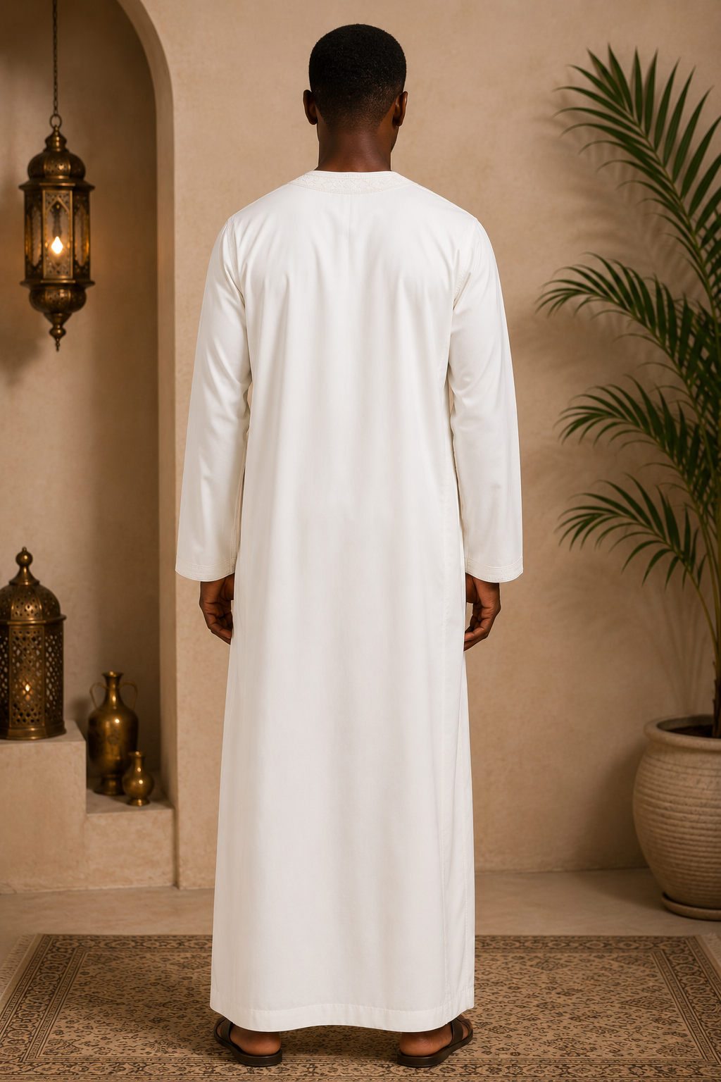 Premium Moroccan Men Caftan | White | Adult
