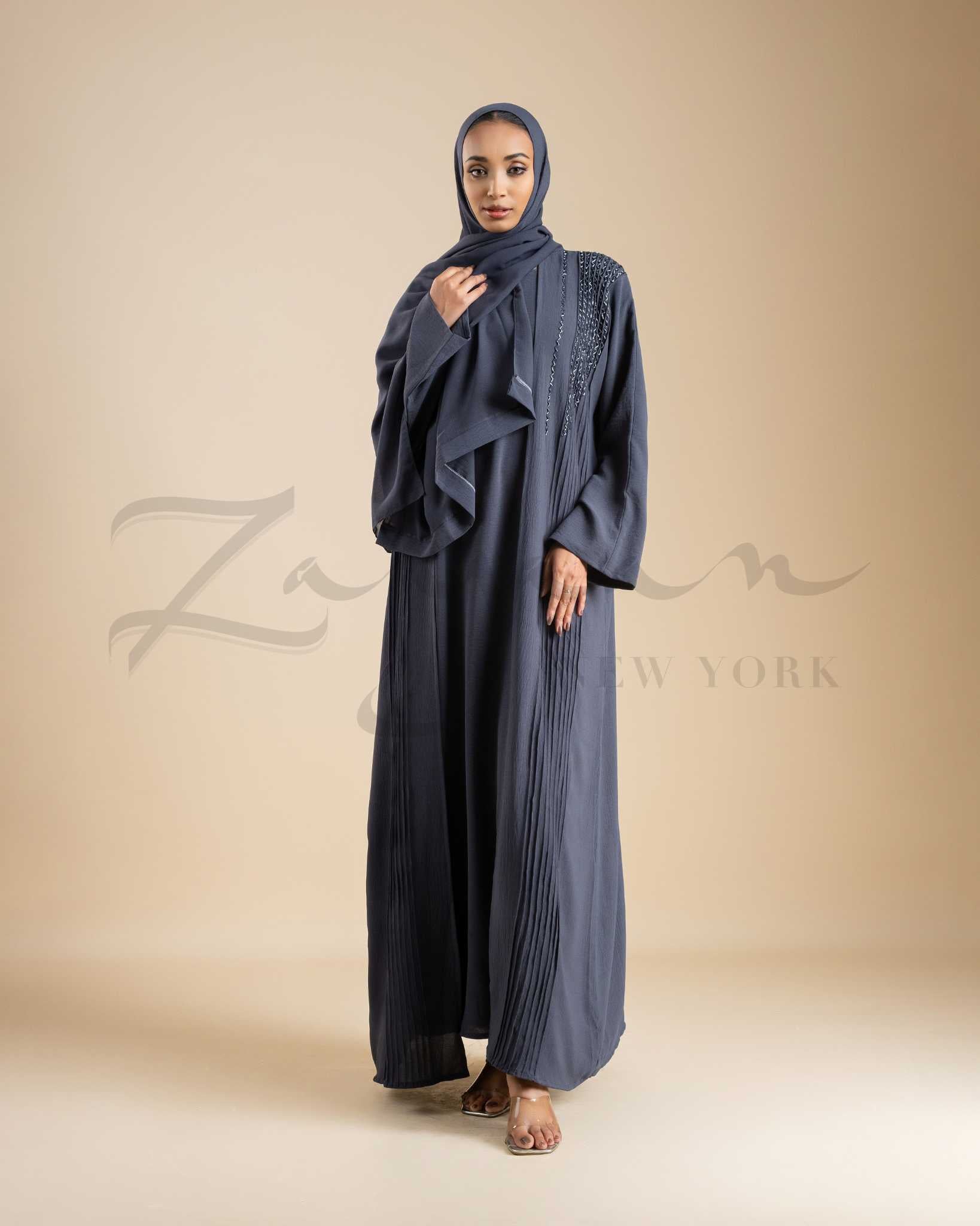 Textured Pleat Abaya