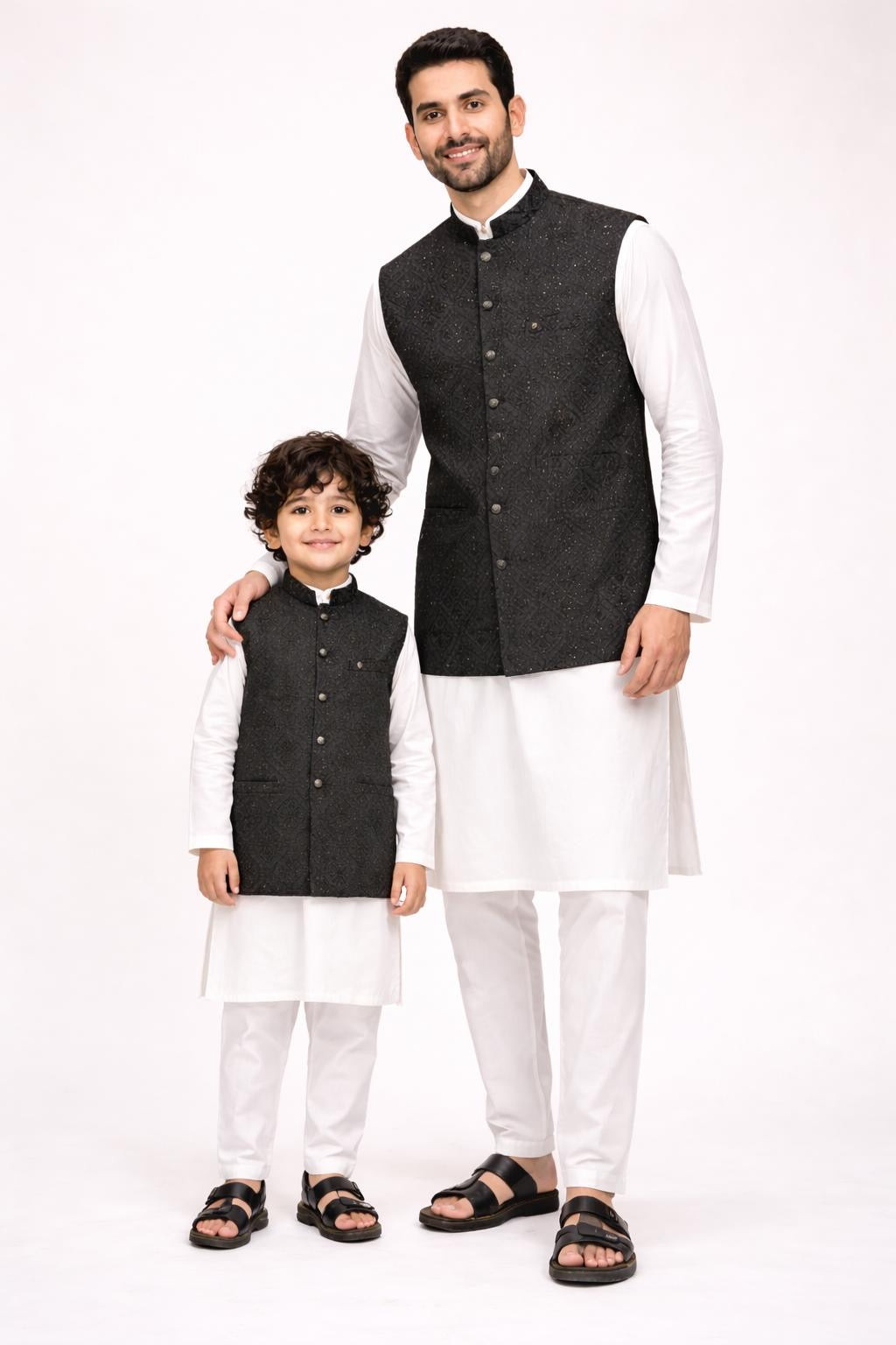 Premium Embroidery Vest | Black| Kids