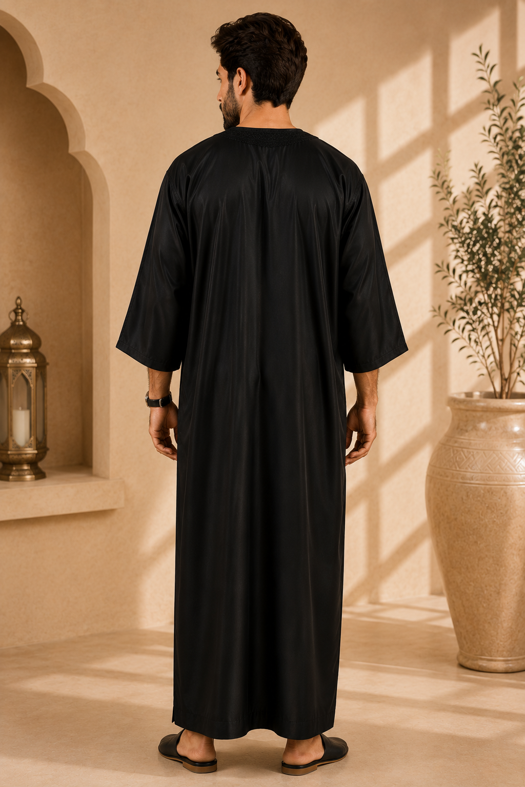 Premium Moroccan Gandoura | Black