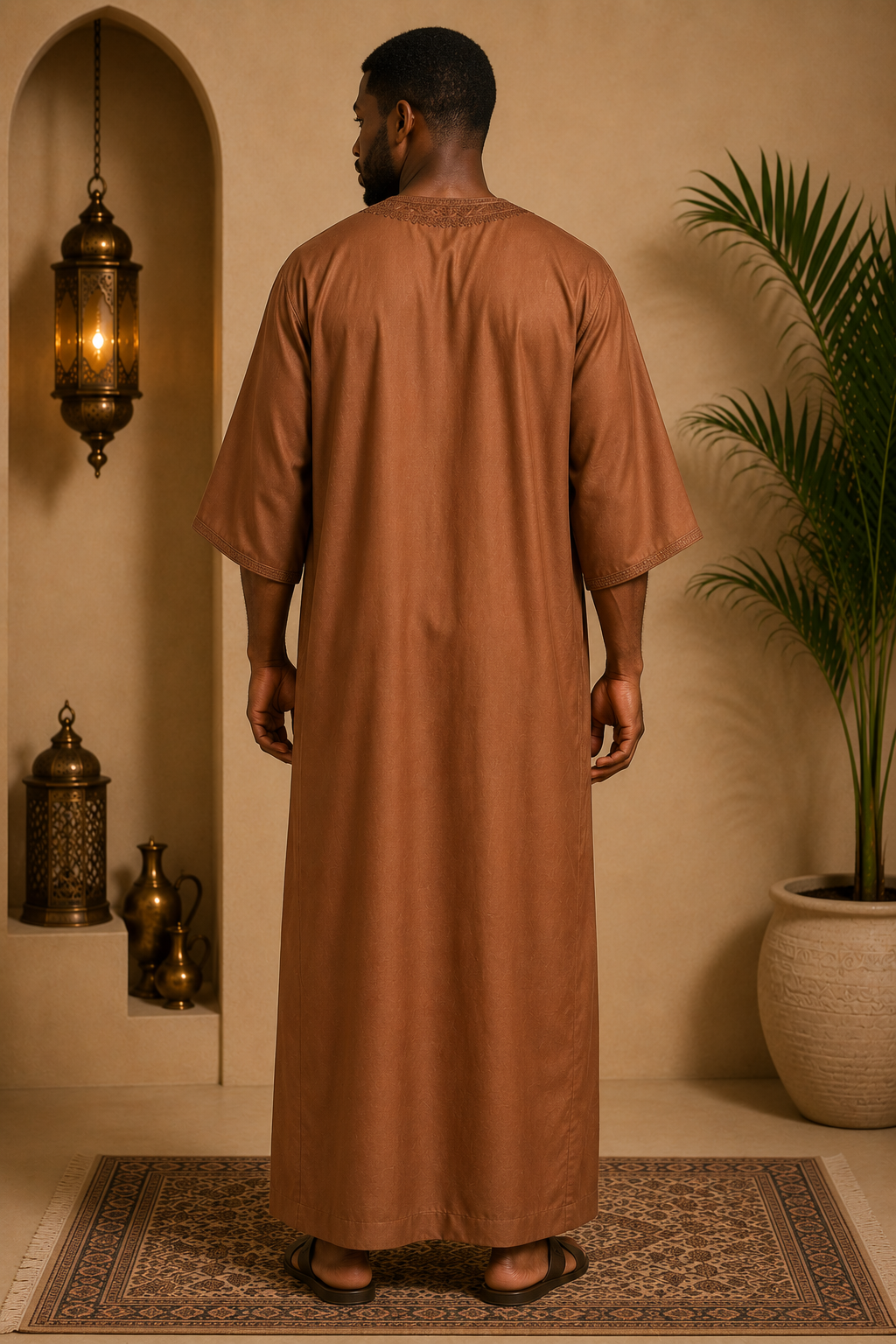Authentic Moroccan Gandoura| Dark Brown | Adult