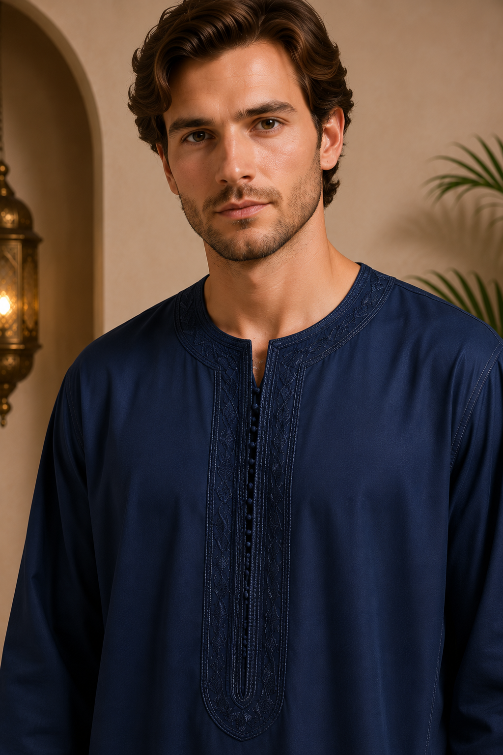 Premium Moroccan Men Caftan | Navy | Adult
