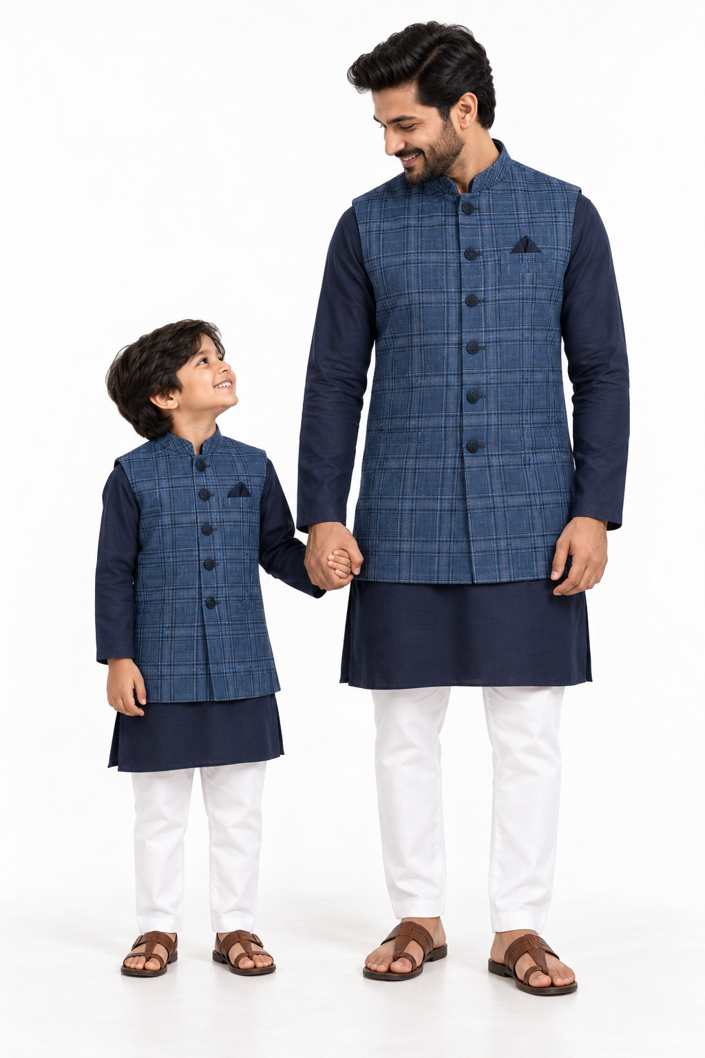Premium Embroidery Vest | blue | Father & Son