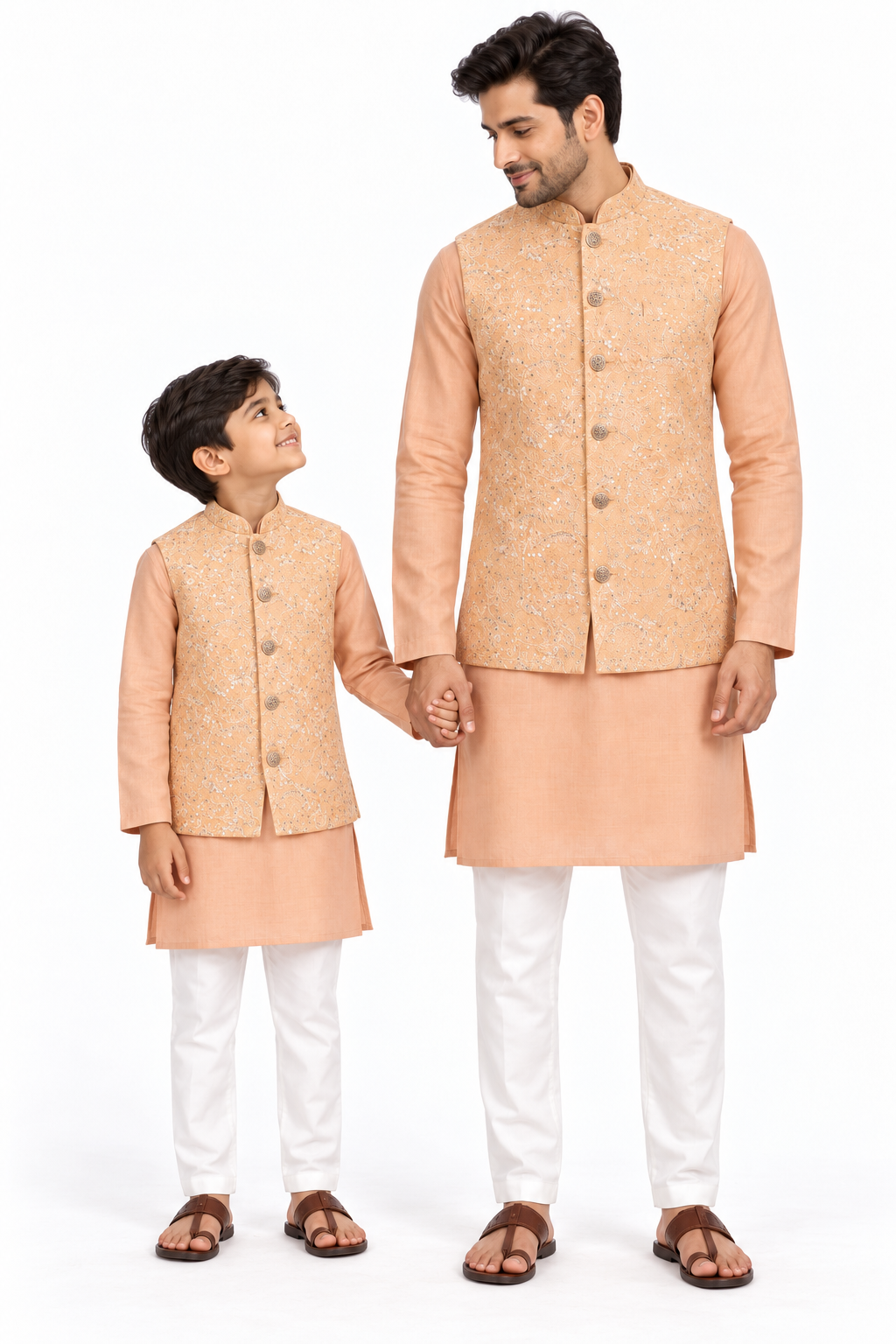 Premium Embroidery Vest | Peach| Kids