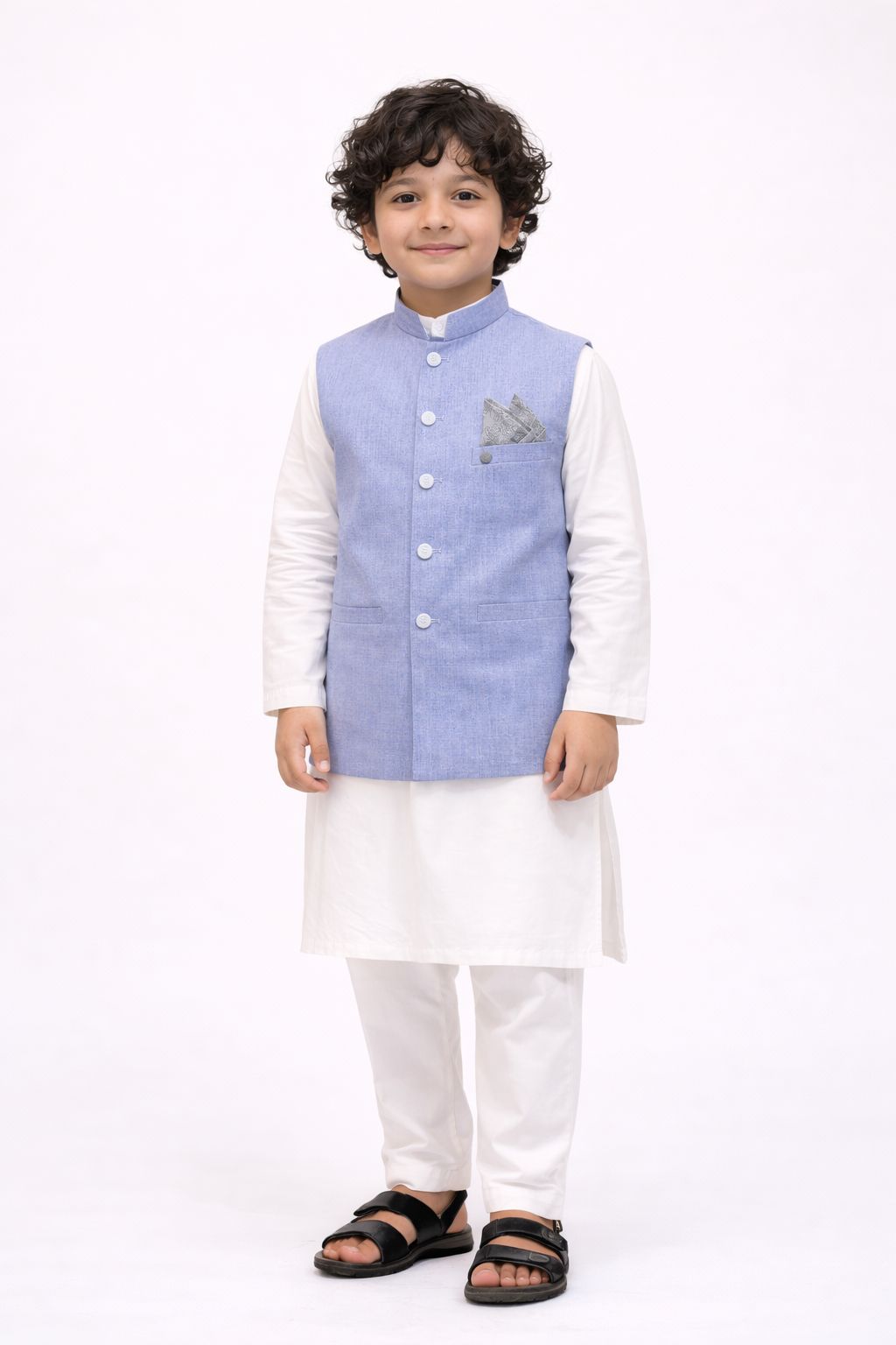 Premium Solid Vest | Lite Blue| Kids