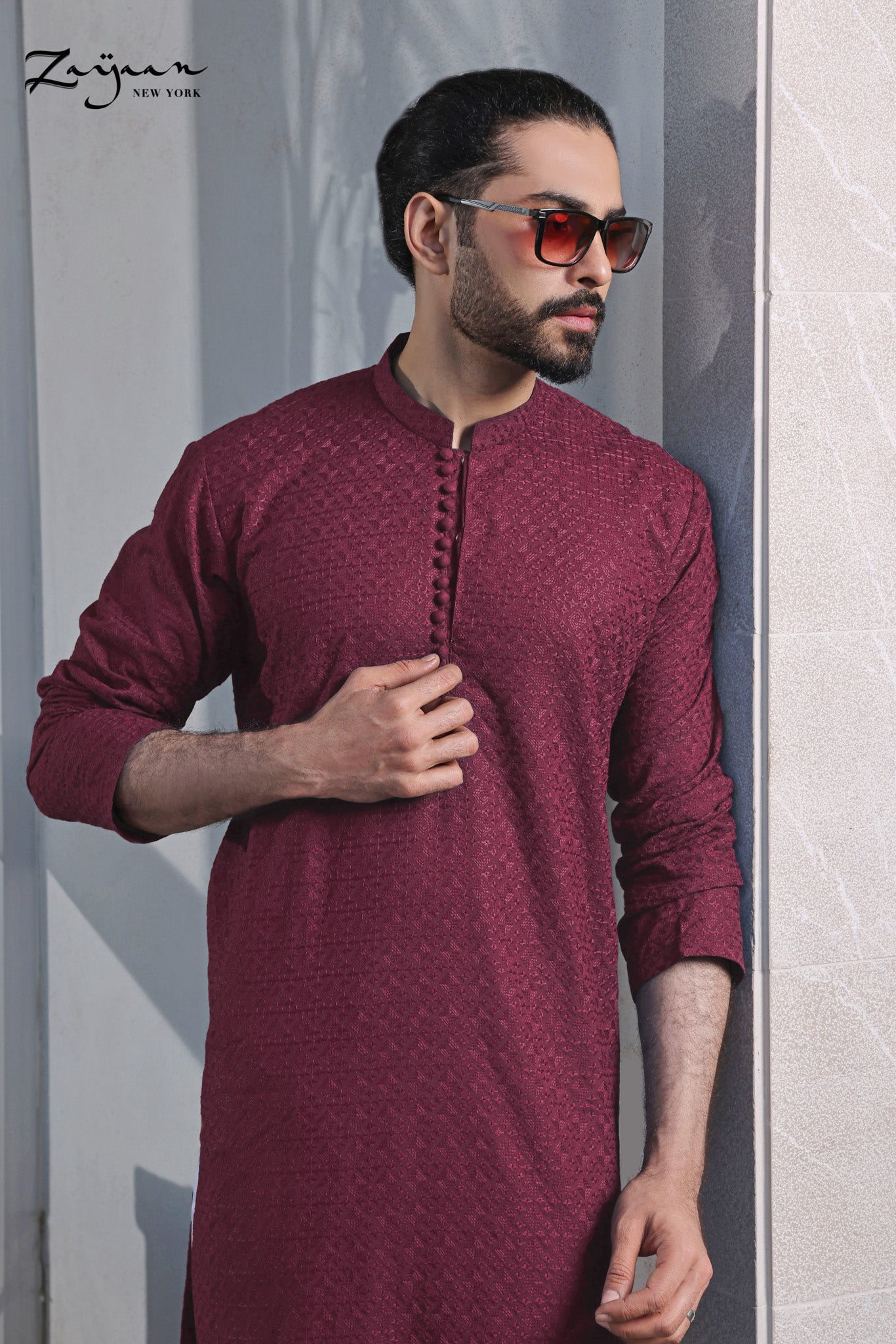 Platinum Panjabi | Maroon