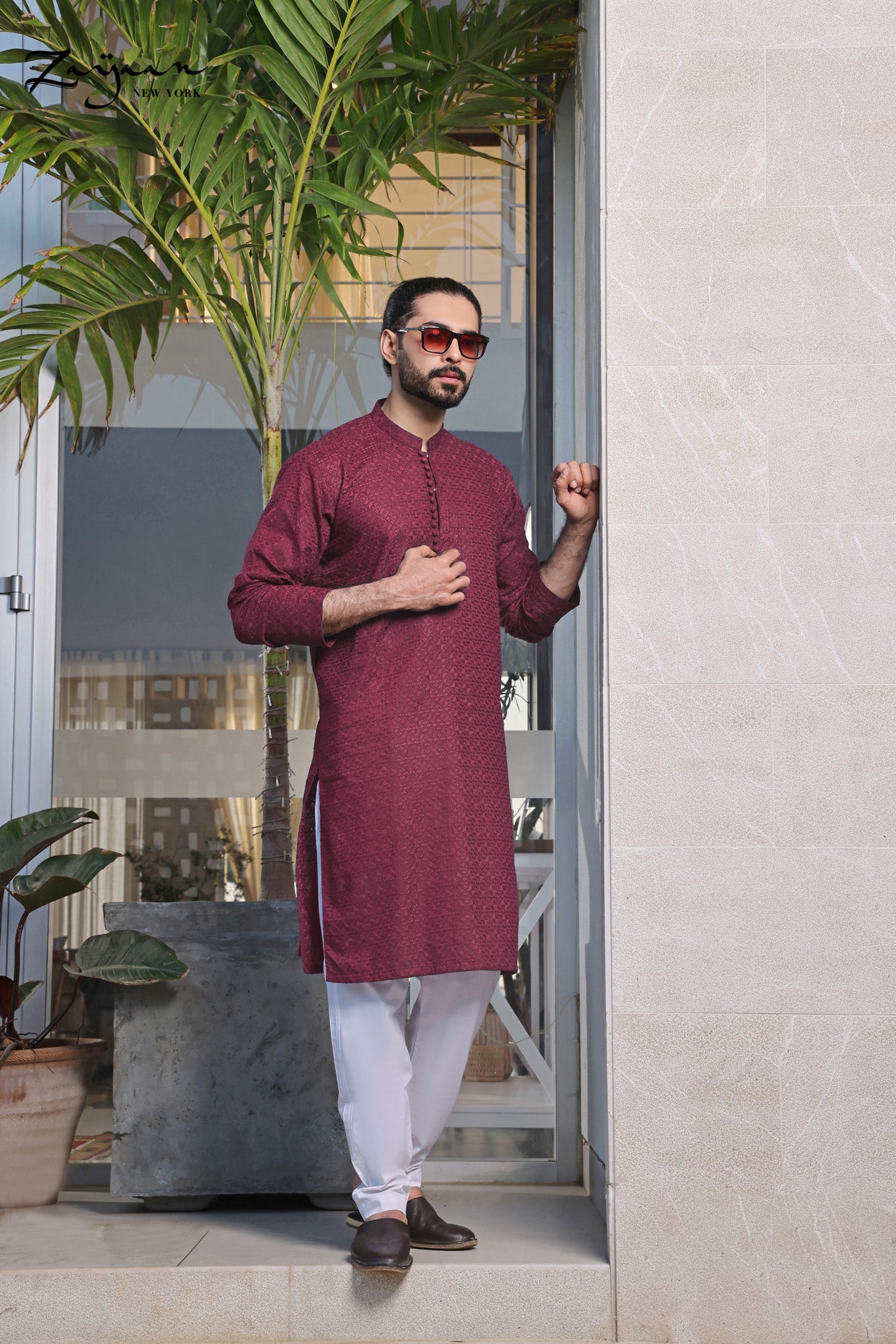 Platinum Panjabi | Maroon