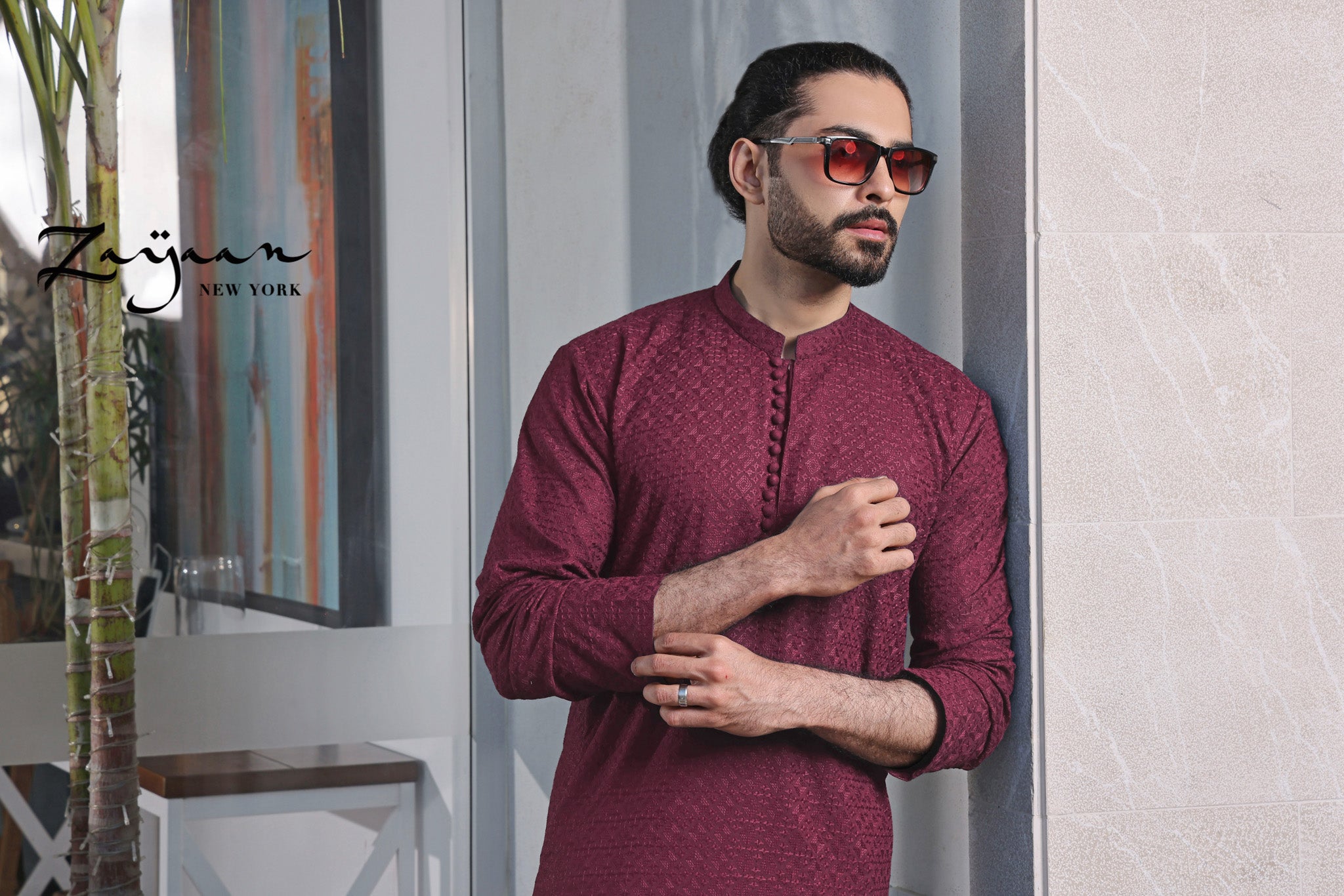 Platinum Panjabi | Maroon