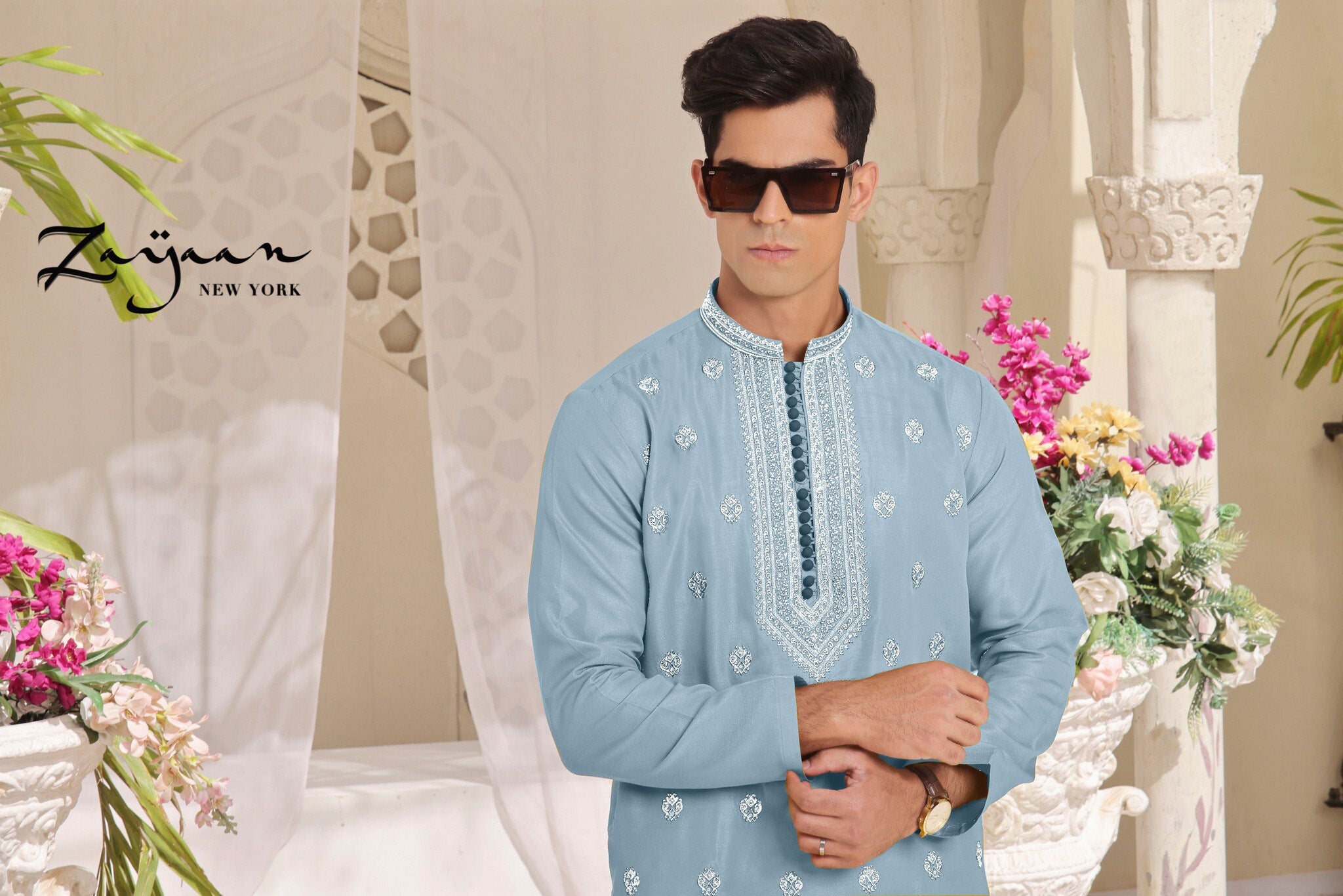Platinum Panjabi | Pastel Blue