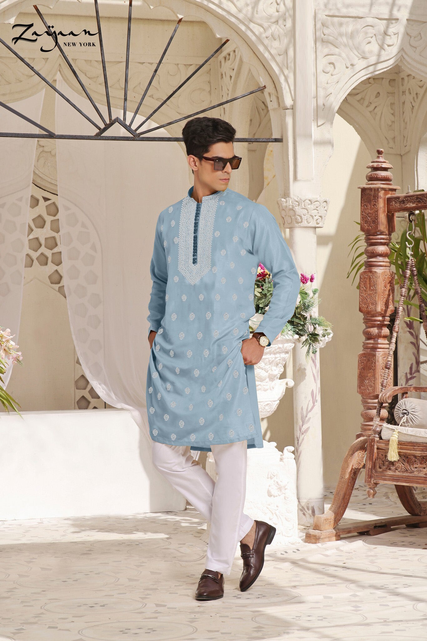 Platinum Panjabi | Pastel Blue