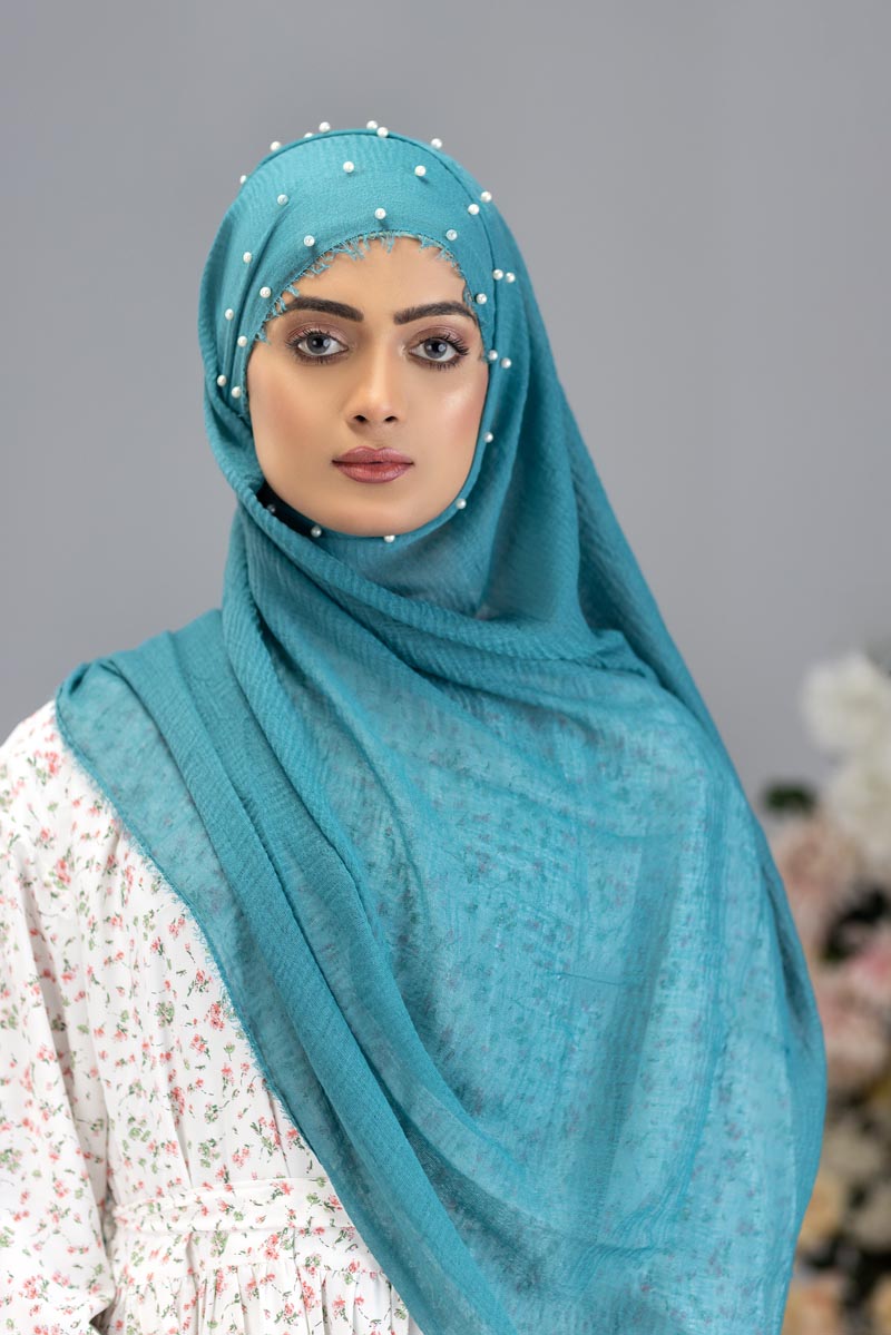 Viscose Pearl Hijab | Sapphire Blue