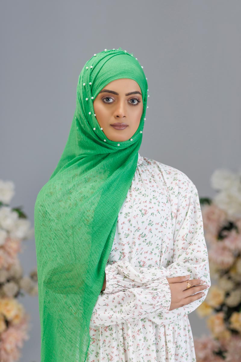 Viscose Pearl Hijab | Lime Green