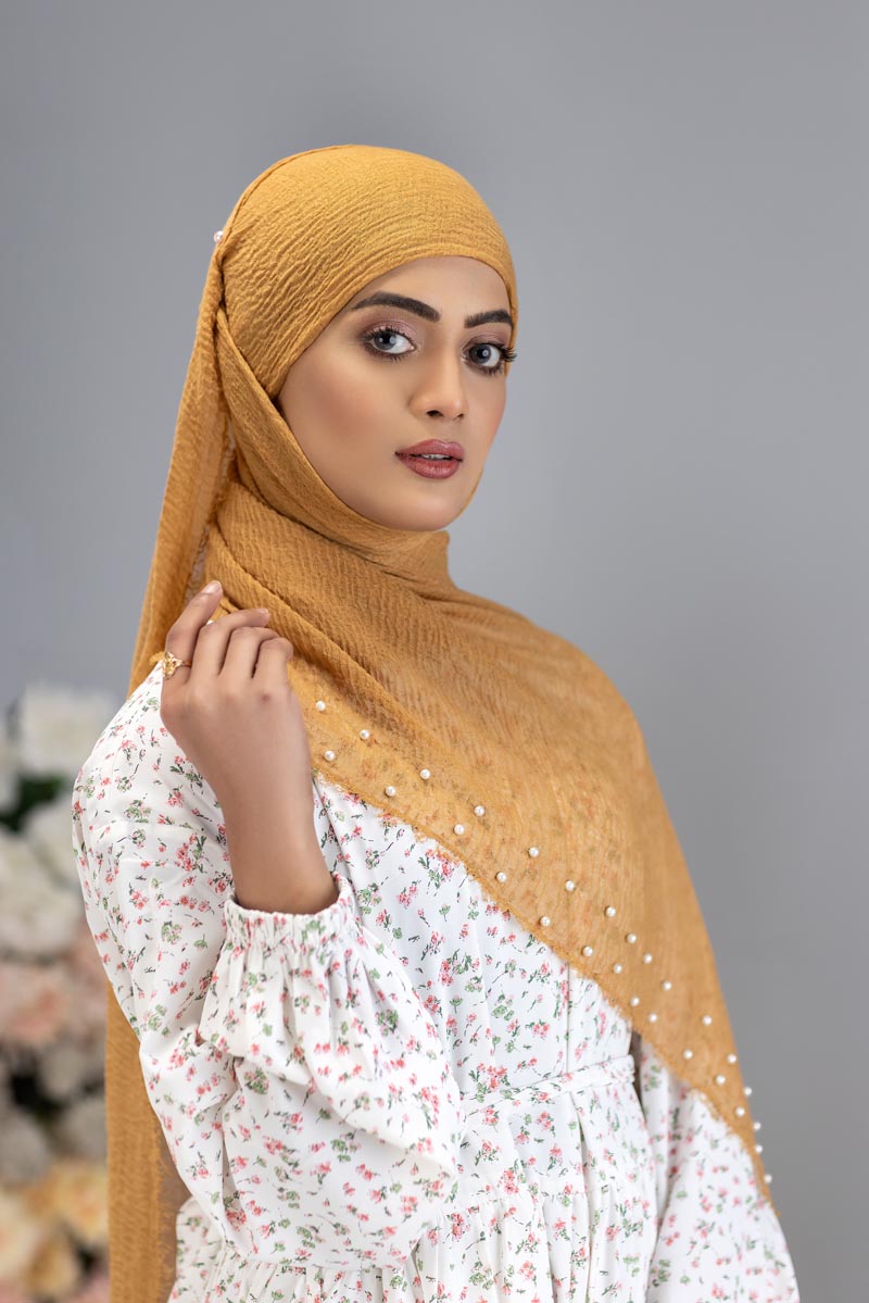 Viscose Pearl Hijab | Gold