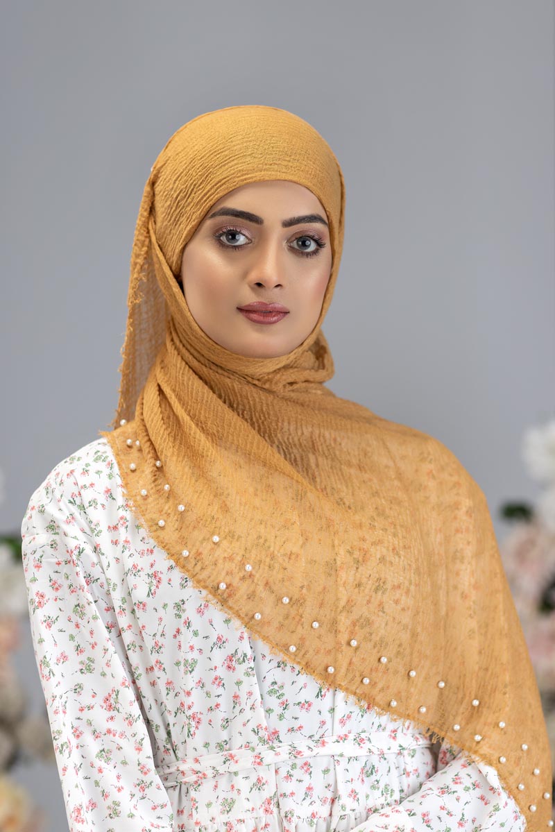 Viscose Pearl Hijab | Gold