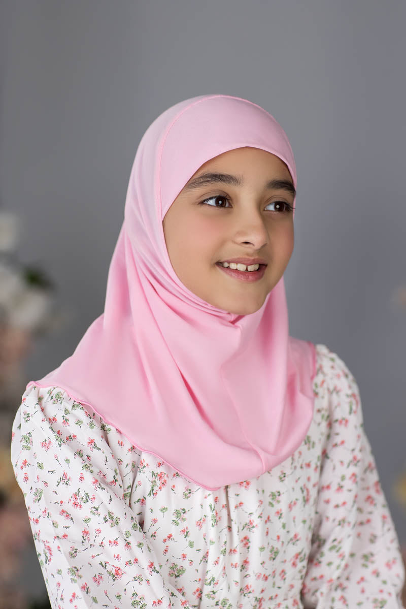 Zayaan Girl Plain Hijab - Light Pink