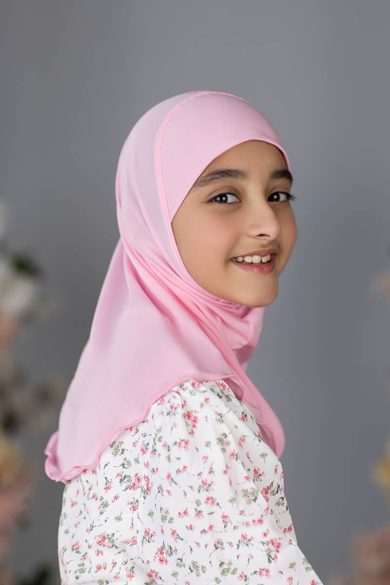 Zayaan Girl Plain Hijab - Light Pink