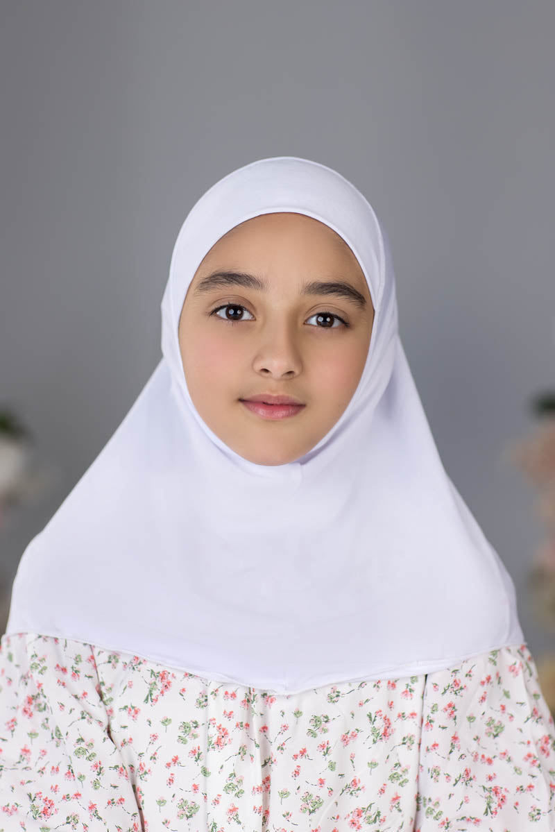 Zayaan Girl Plain Hijab - White