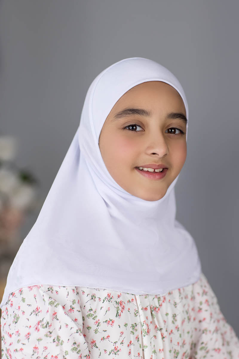 Zayaan Girl Plain Hijab - White