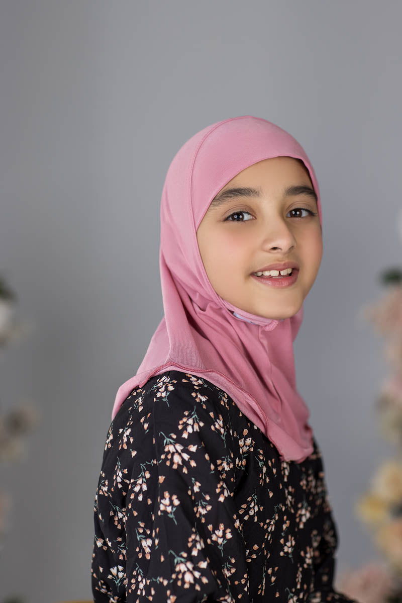 Zayaan Girl Plain Hijab - Pink