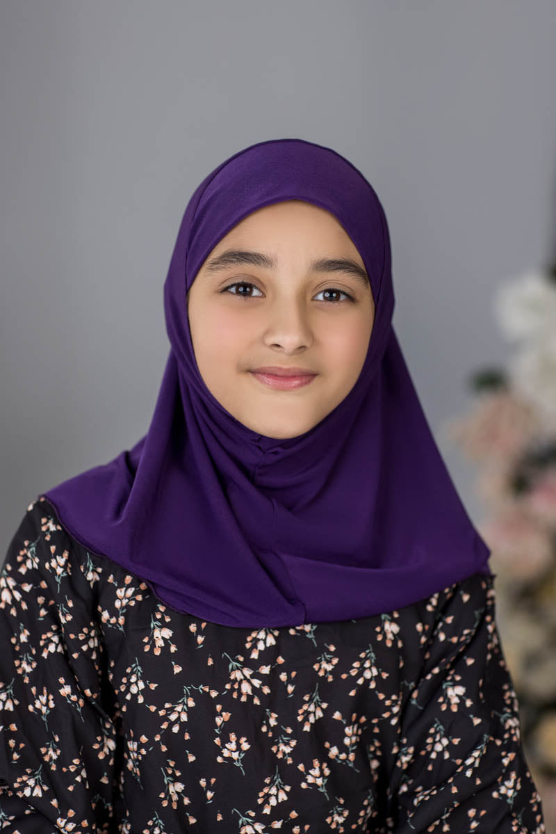 Zayaan Girl Plain Hijab - Purple