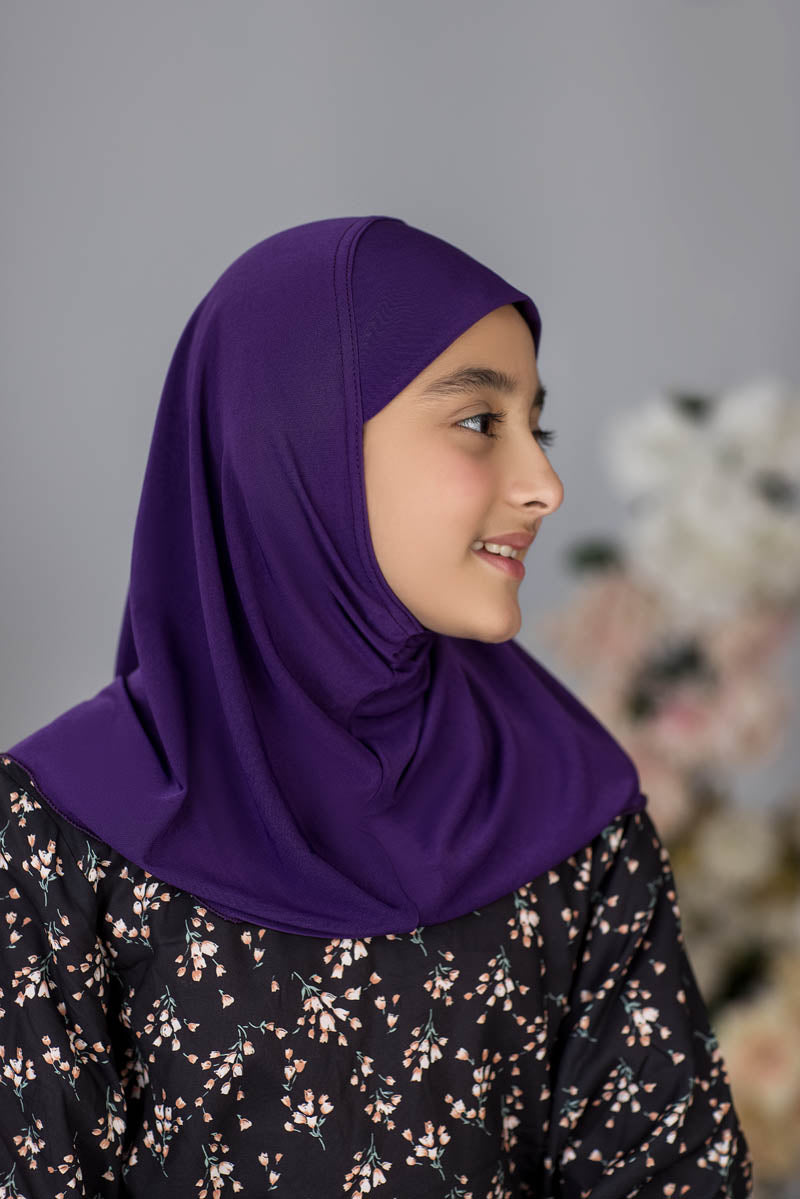 Zayaan Girl Plain Hijab - Purple
