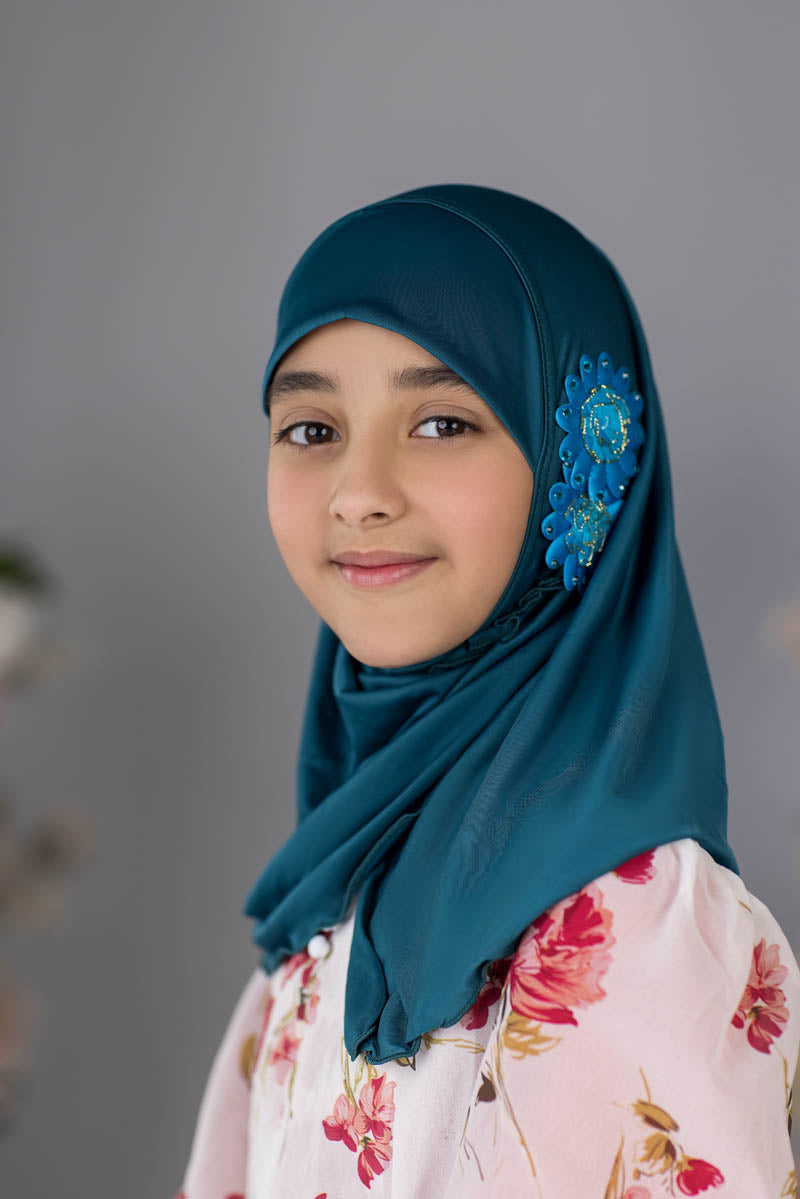 Zayaan Girl Hijab - Teal Blue
