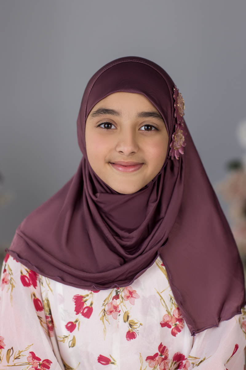 Zayaan Girl Hijab - Mauve Wine
