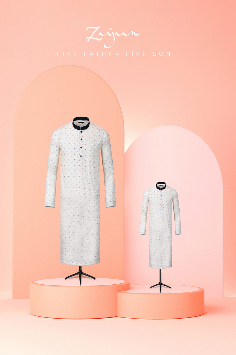 Father Son  | Combo Punjabi |  White