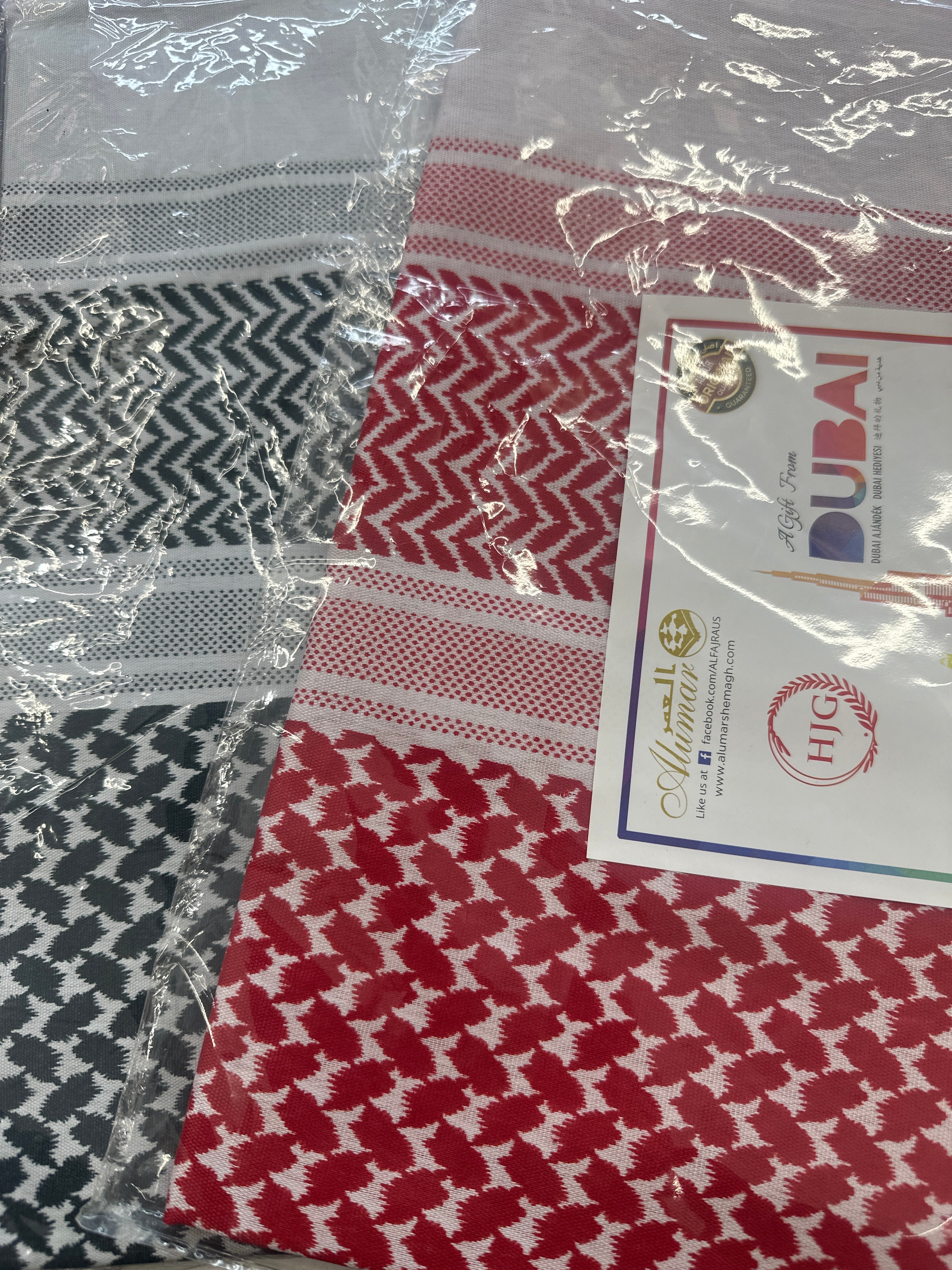ARABIAN SHAWL BLAK/RED/WHT