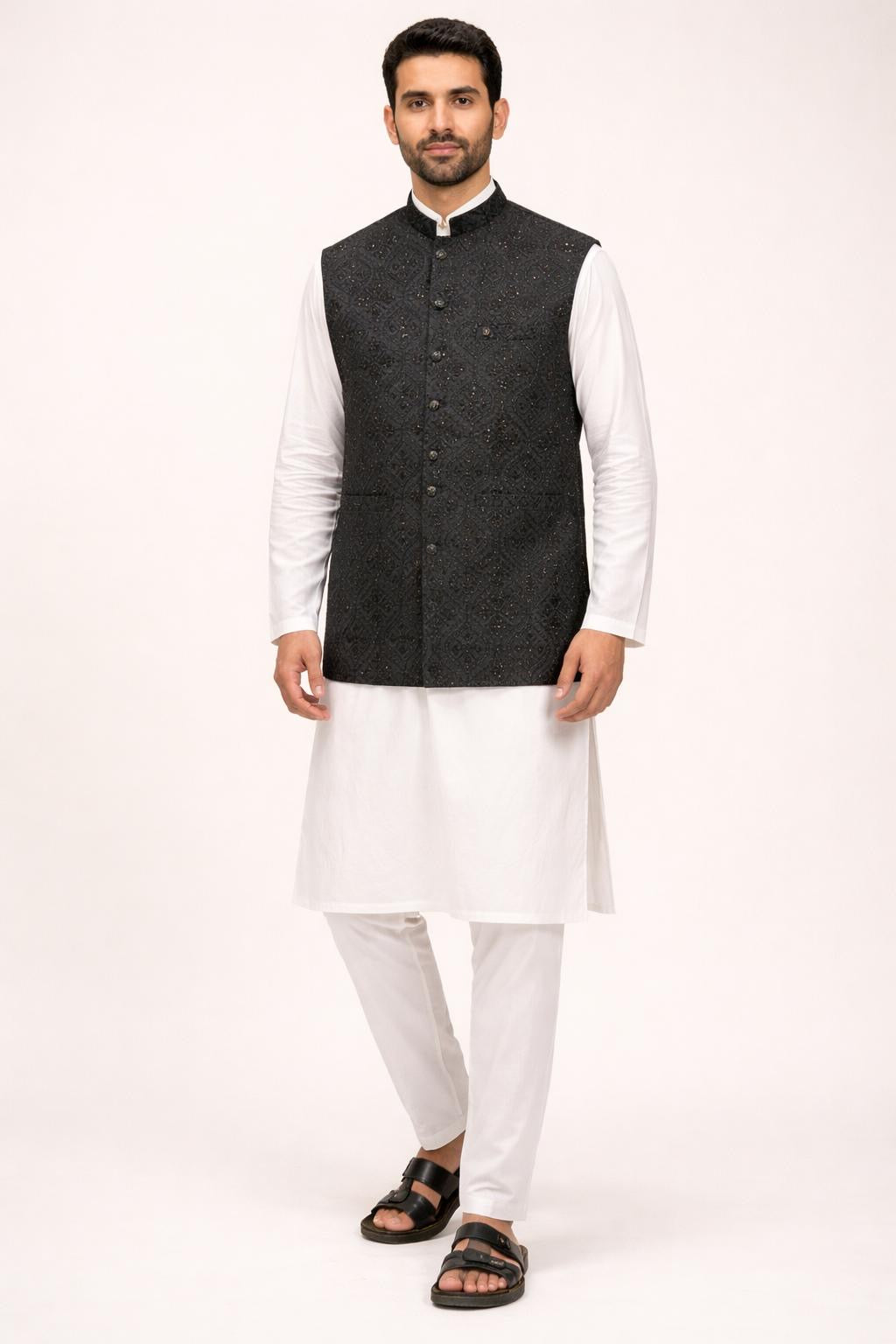 Premium Embroidery Vest | Black| Adult