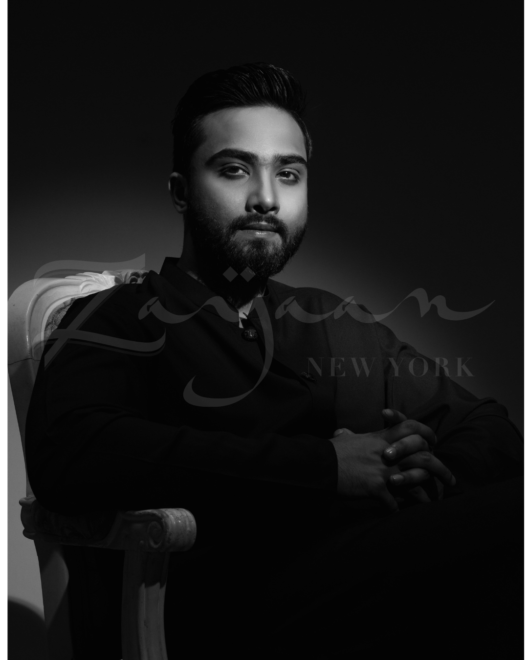 Premium Embroidered Sherwani Set | Black | Son