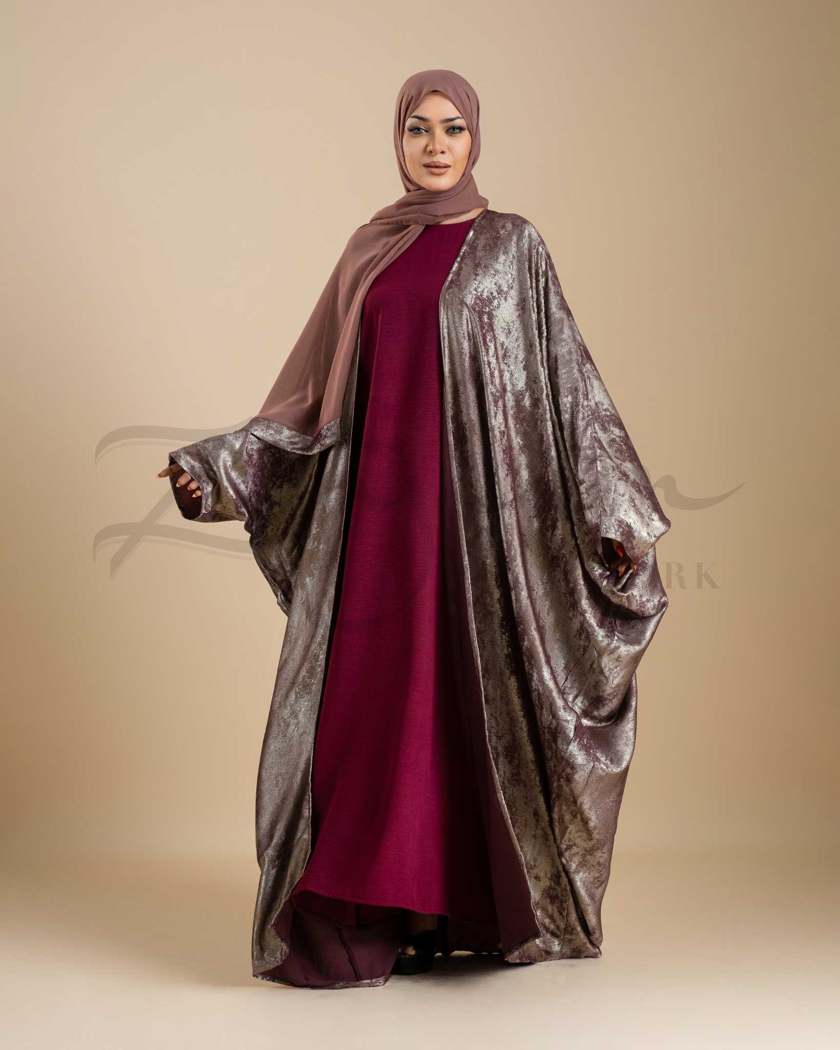 Gleaming Drape Open Abaya
