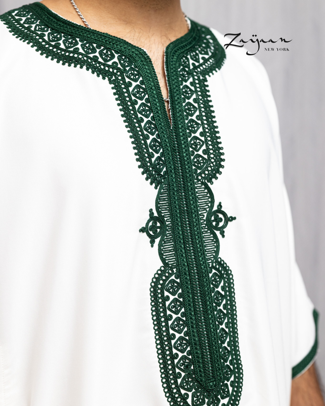 Platinum Moroccan Thobe| WHITE